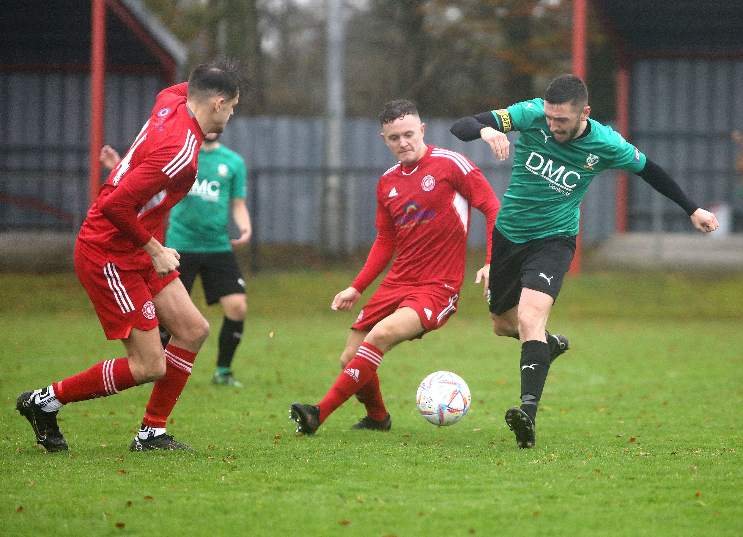 TOUGH CONDITIONS: The rain was pouring down for St James\' Swifts\' showdown against Crewe United at Crewe Park