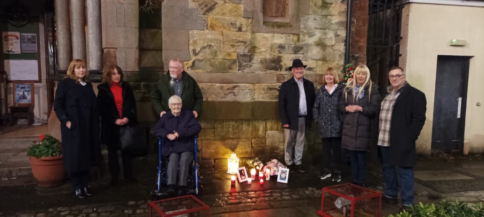 COMMEMORATION: Families of Paula Strong (6) and Clare Hughes (4) marked the 50th anniversary on Halloween night past.