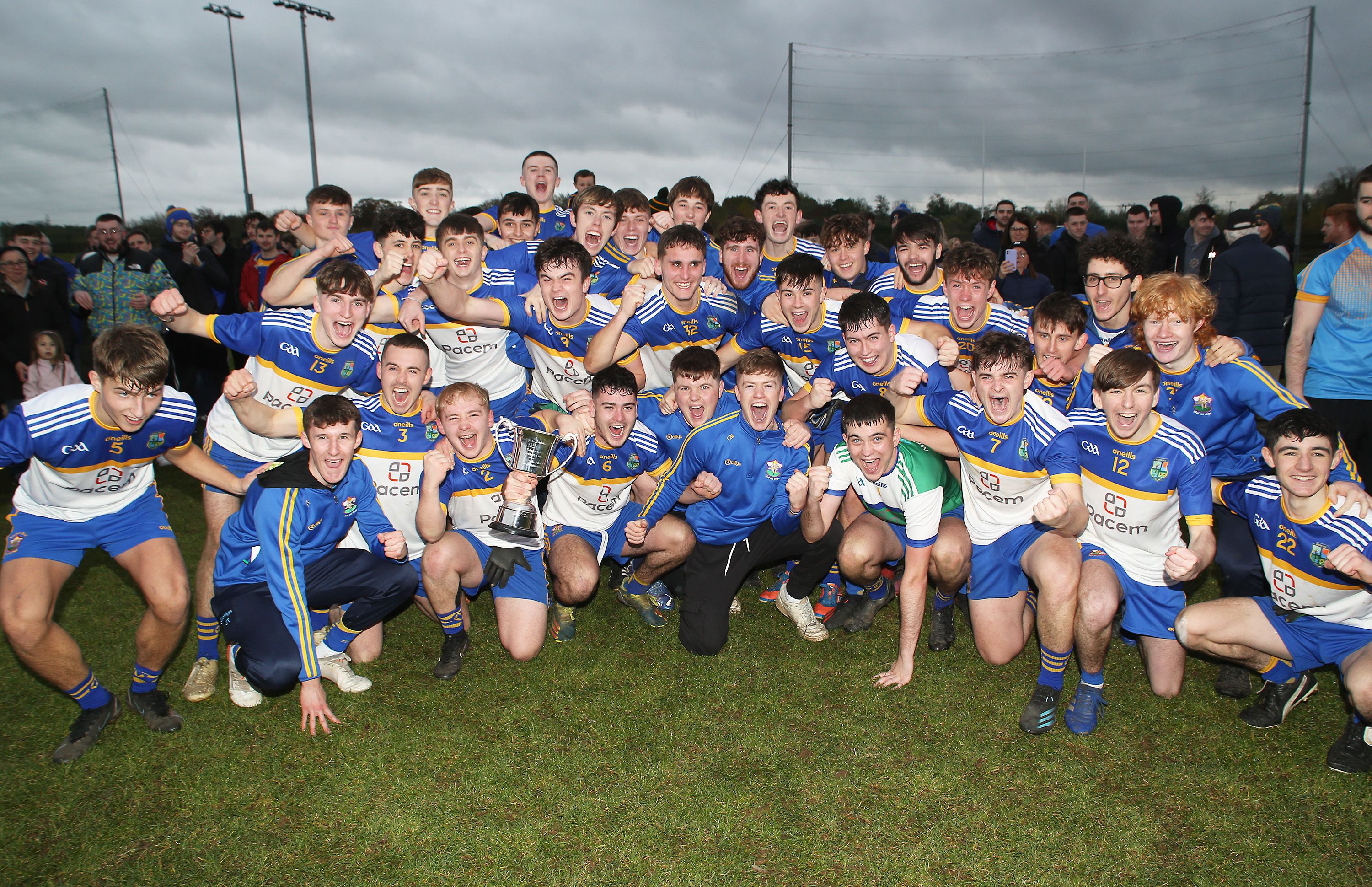 St Brigid\'s celebrate having been crowned Antrim U20 football champions at Dunsilly on Saturday 