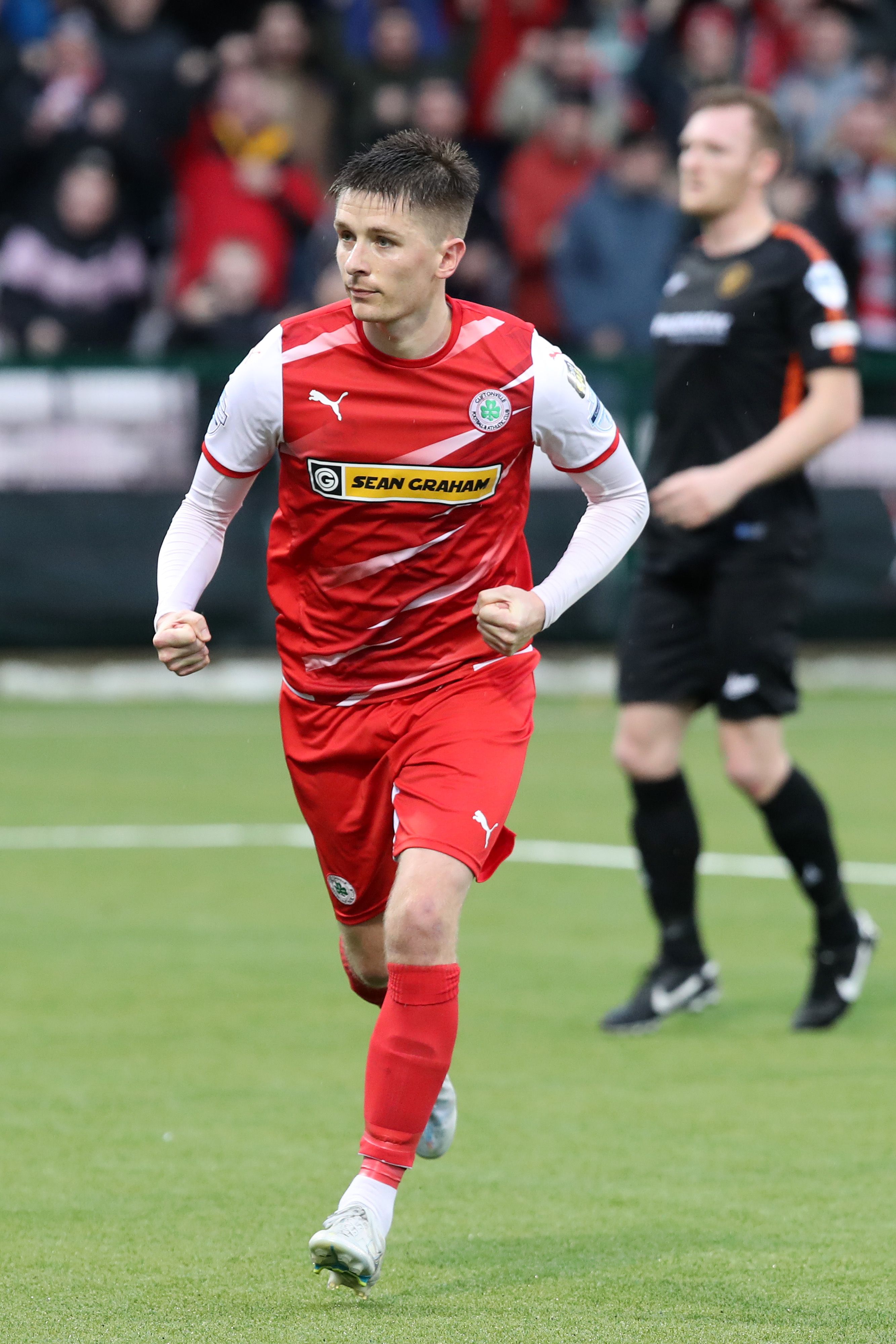 Ryan Curran scored both Cliftonville goals on Saturday 