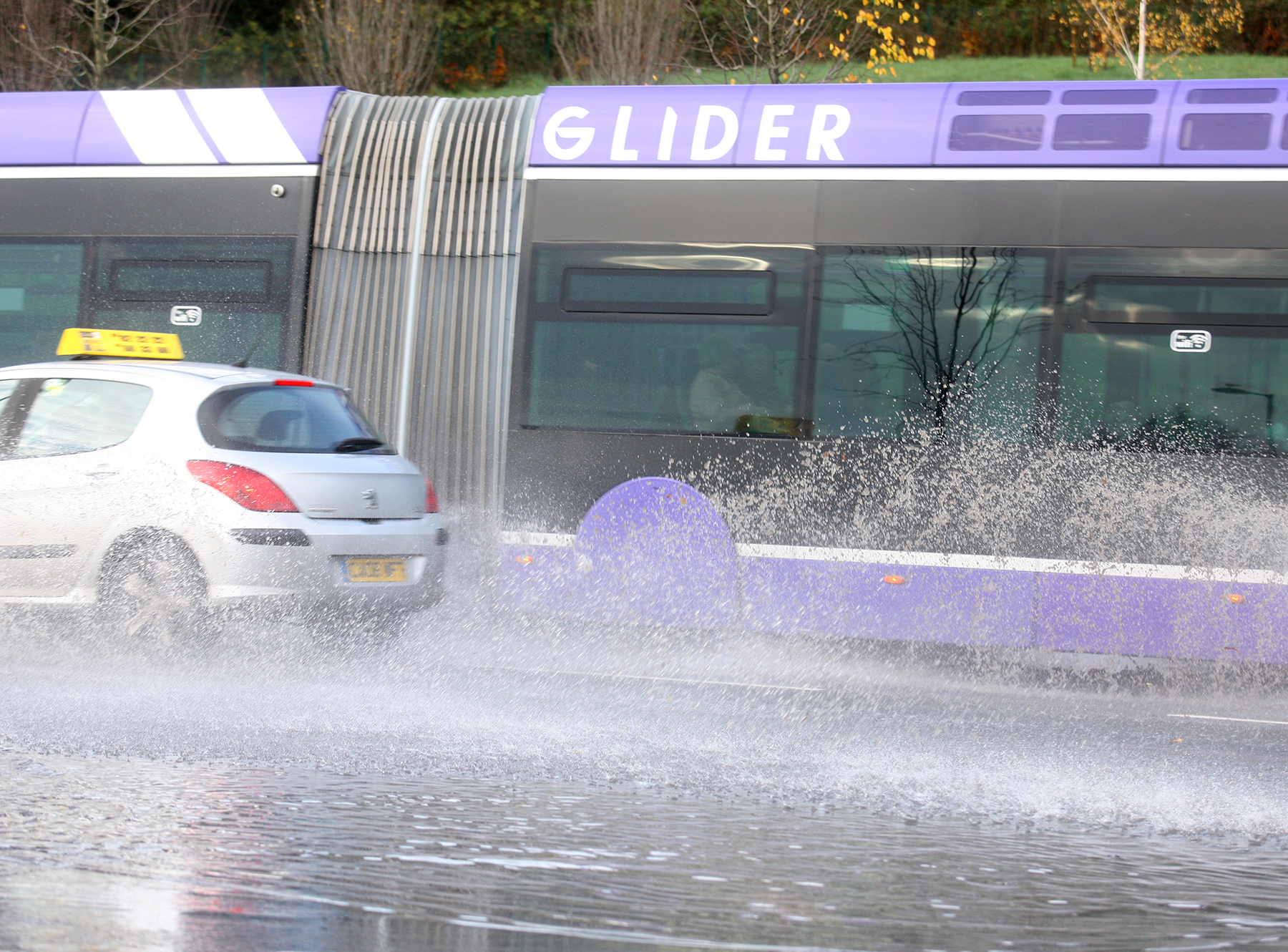 FLOODS: The Stewartstown Road flooded following heavy rain on Monday evening