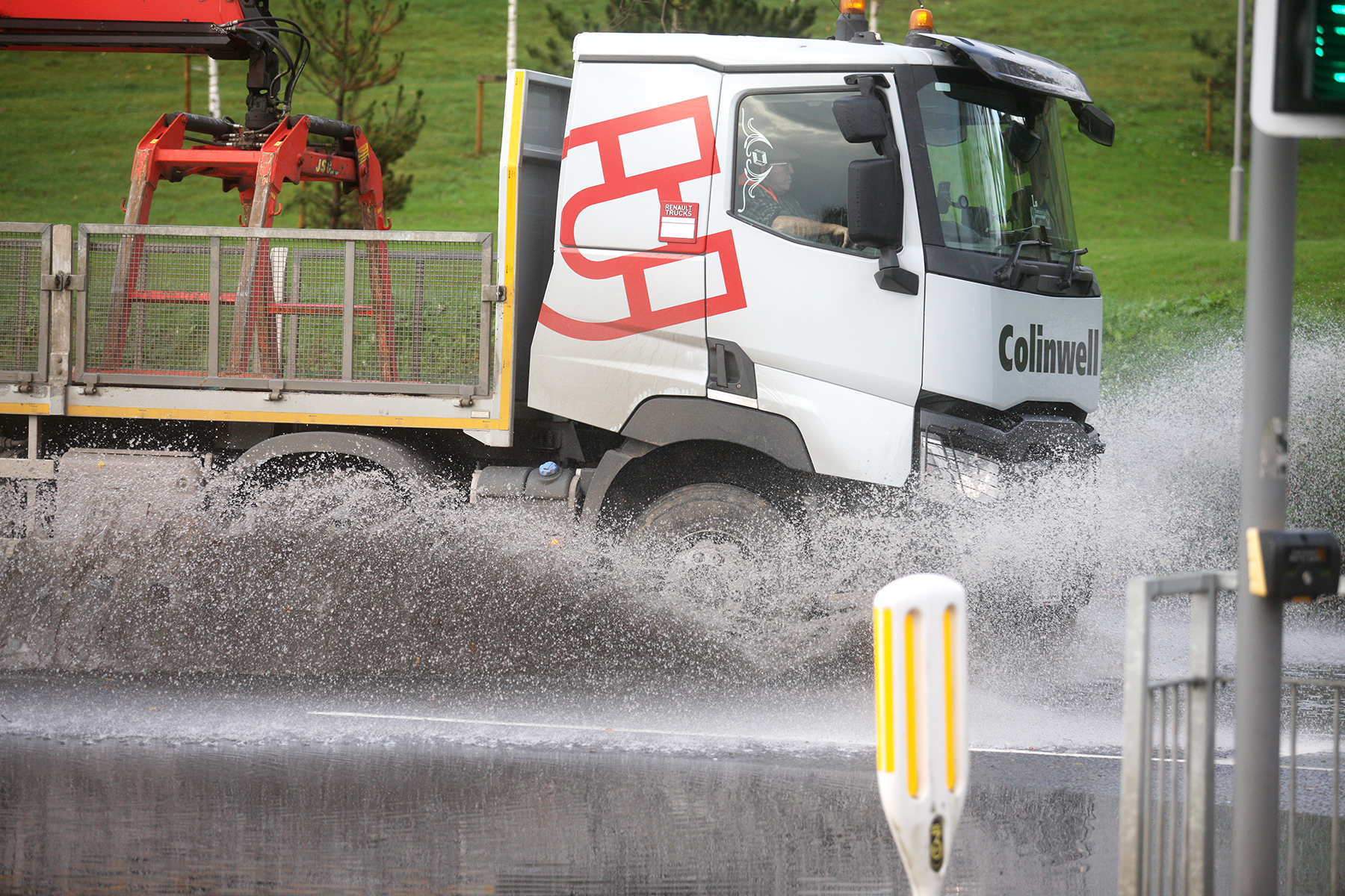 FLOODS: The Stewartstown Road flooded following heavy rain on Monday evening