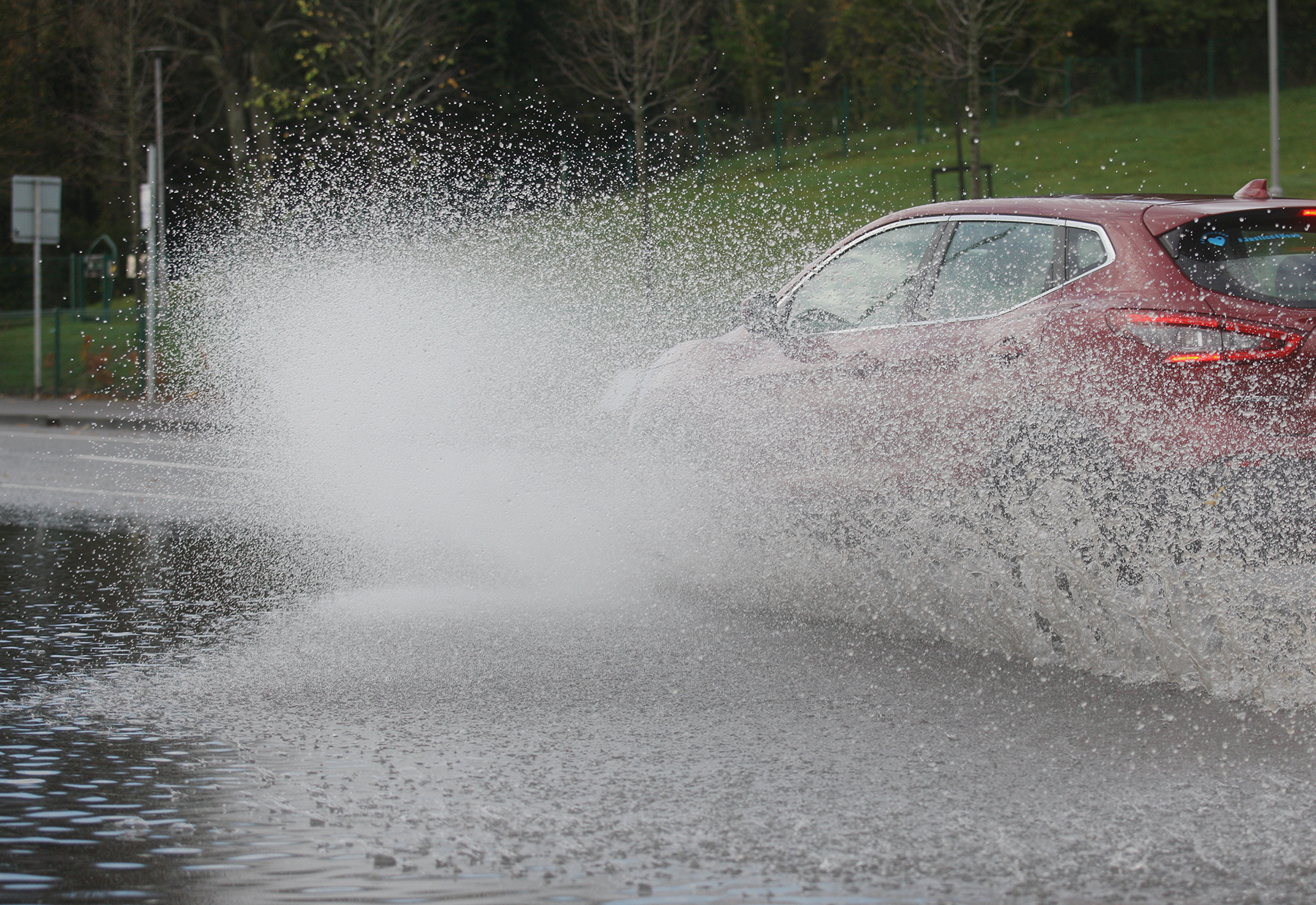 FLOODS: The Stewartstown Road flooded following heavy rain on Monday evening