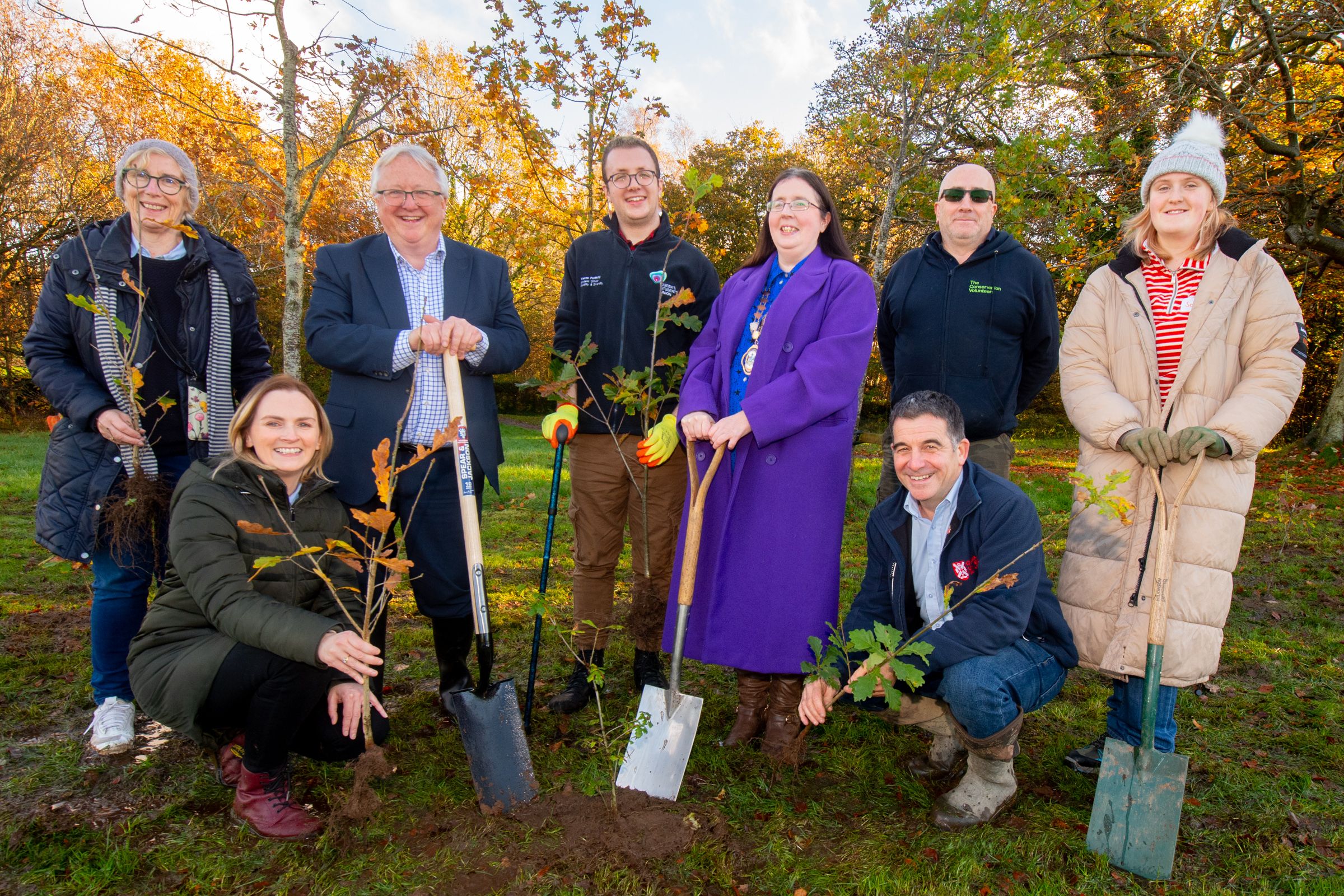 TO THE FUTURE: Colette Murphy, Sara Lynch, Michael Alcorn, Kieron Portbury,  Deputy Lord Mayor Cllr Michelle Kelly, Chris Wood, Paul Wallace, Sophie McCool