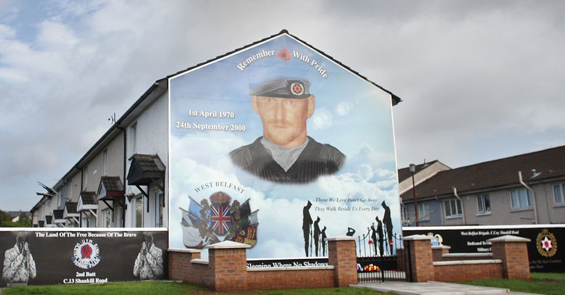 RESPECT: A mural poppy tribute to UDA killer Stephen ‘Top Gun’ McKeag, who died of... a drug overdose 