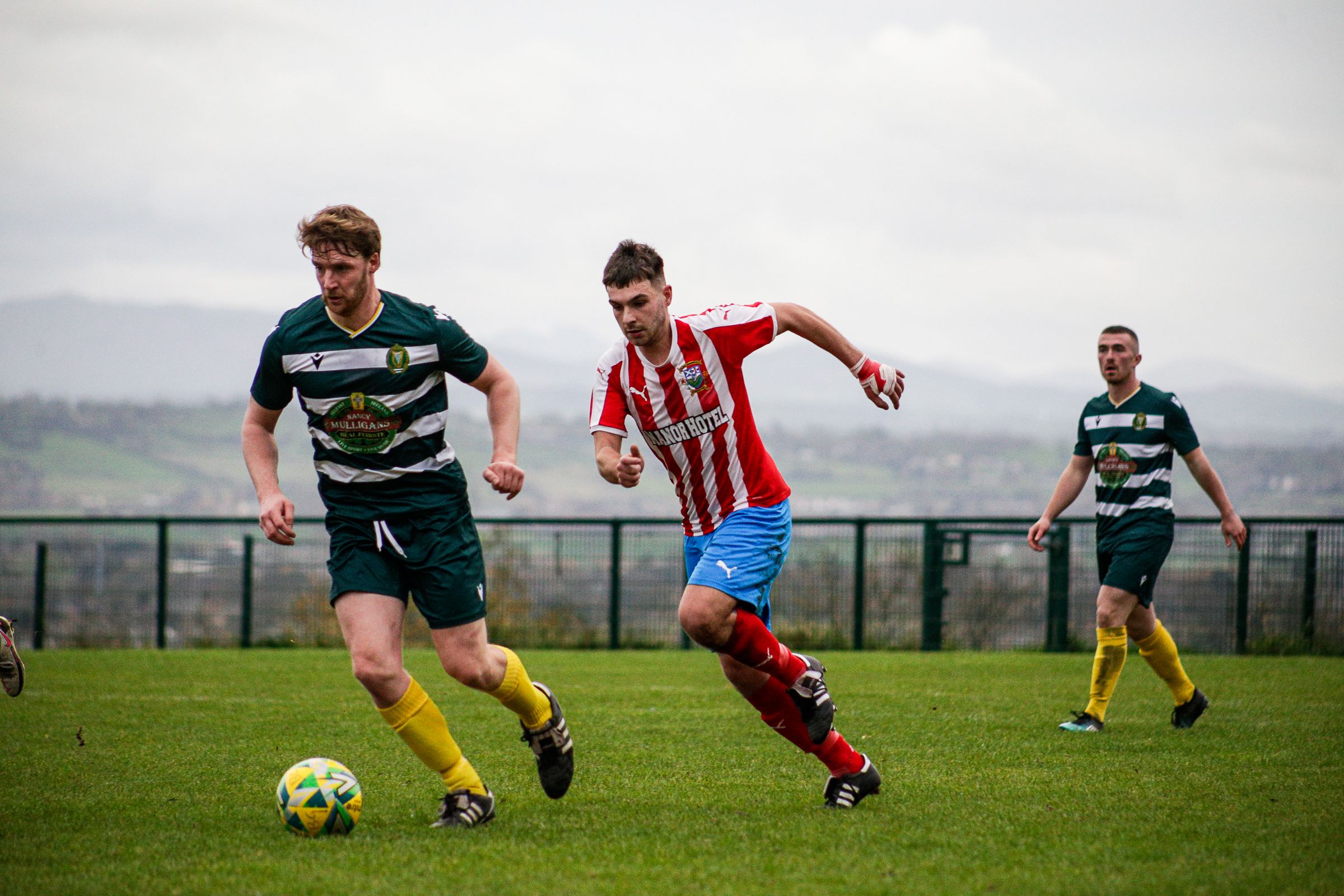 Stephen Beatty in possession for Belfast Celtic during Saturday\'s win over Glebe Rangers 