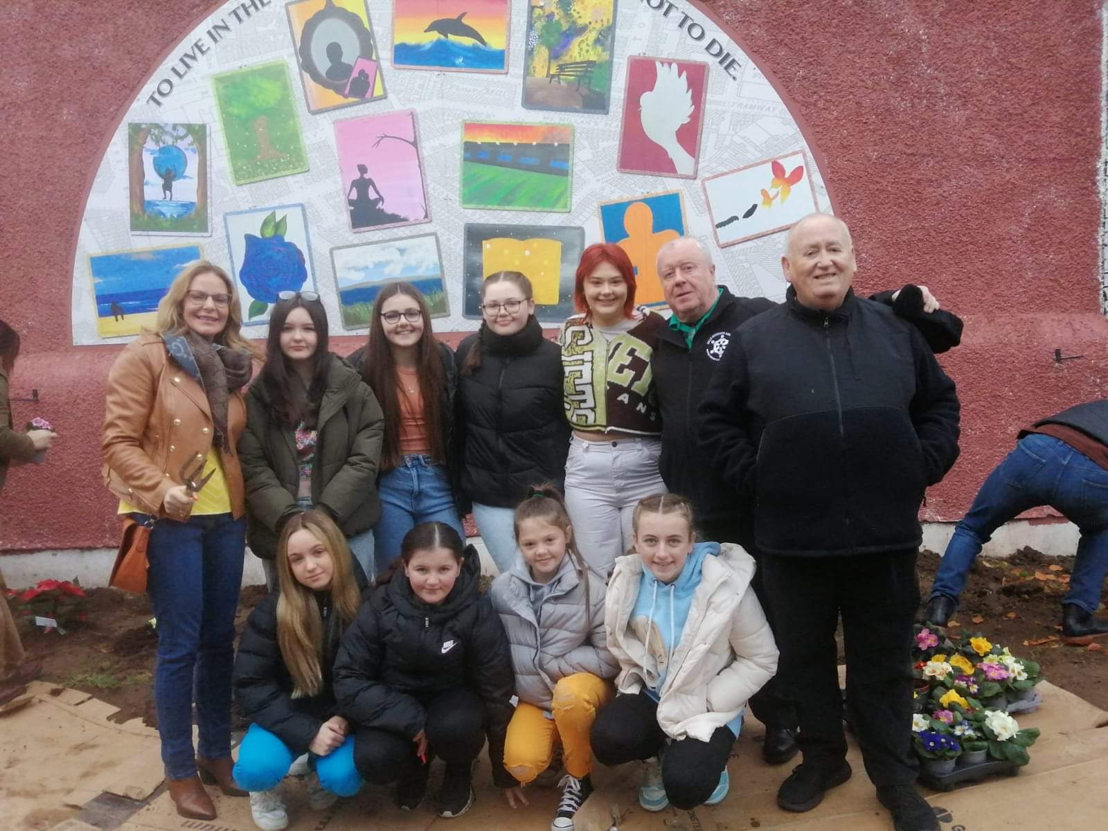 MEMORIAL: Belfast\'s Lord Mayor, Cllr Tina Black joined families and young people on Saturday to unveil the murals and garden