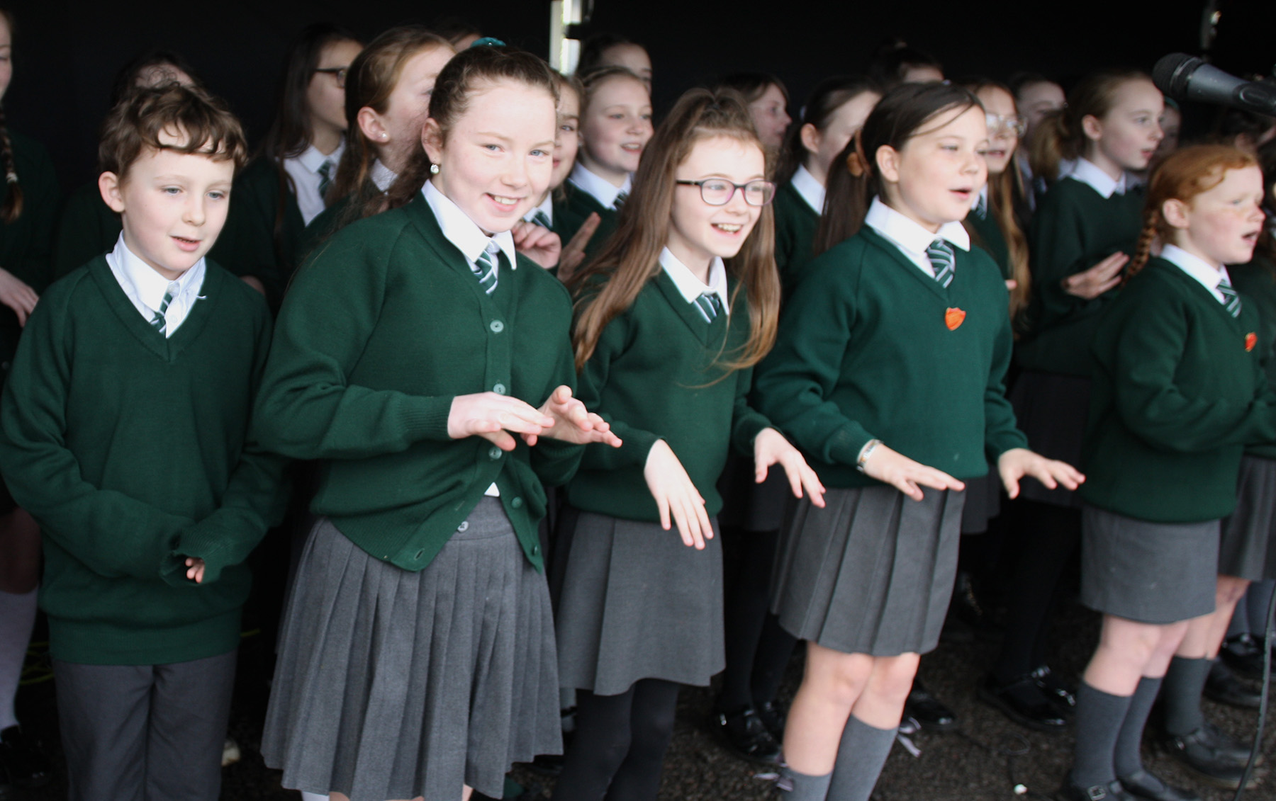 FINE VOICE: Pupils from St Kieran's Primary School Choir entertained the crowds