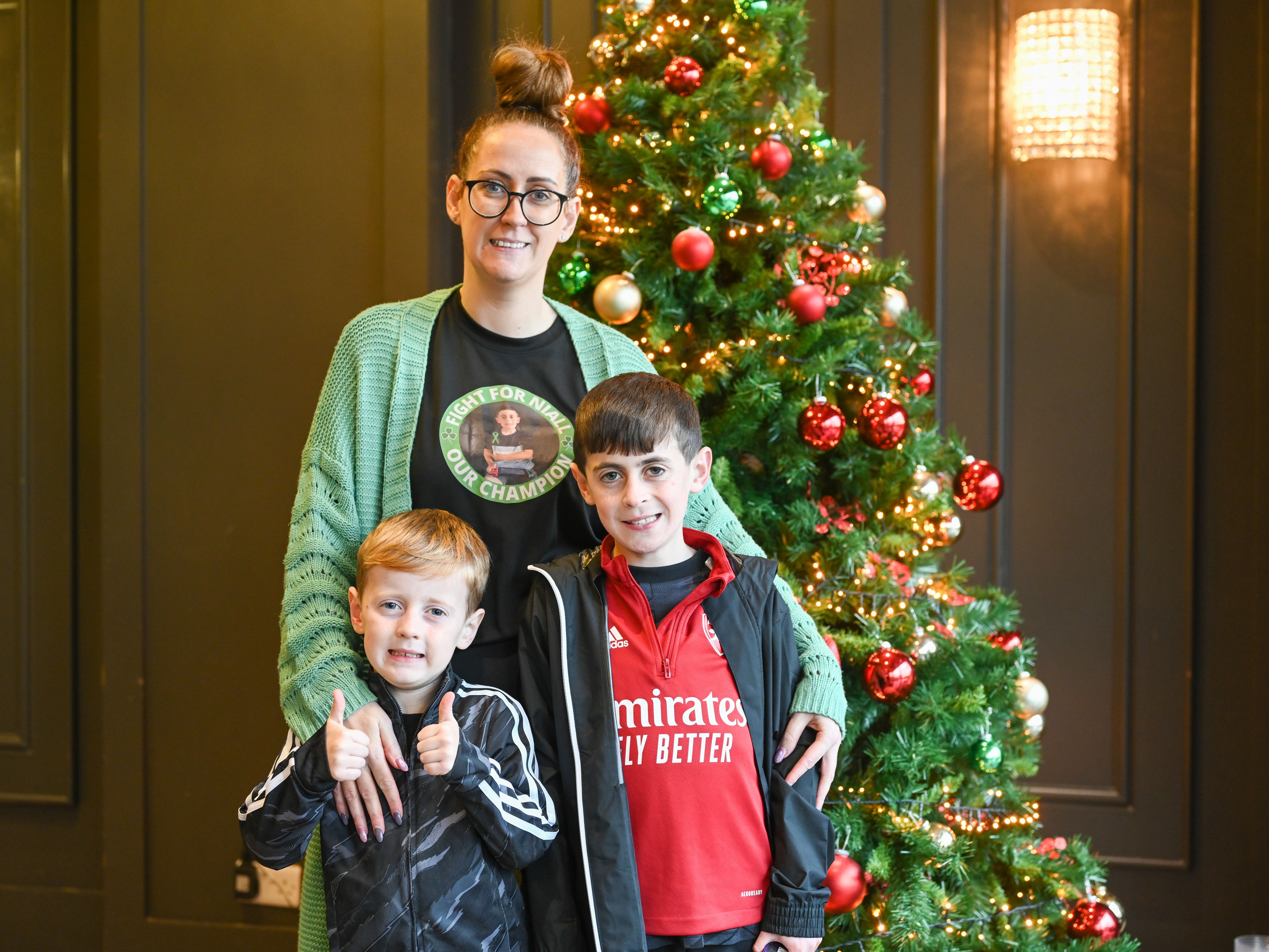 LIFELINE: Mum Louise McCahey with her sons Alfie and Niall