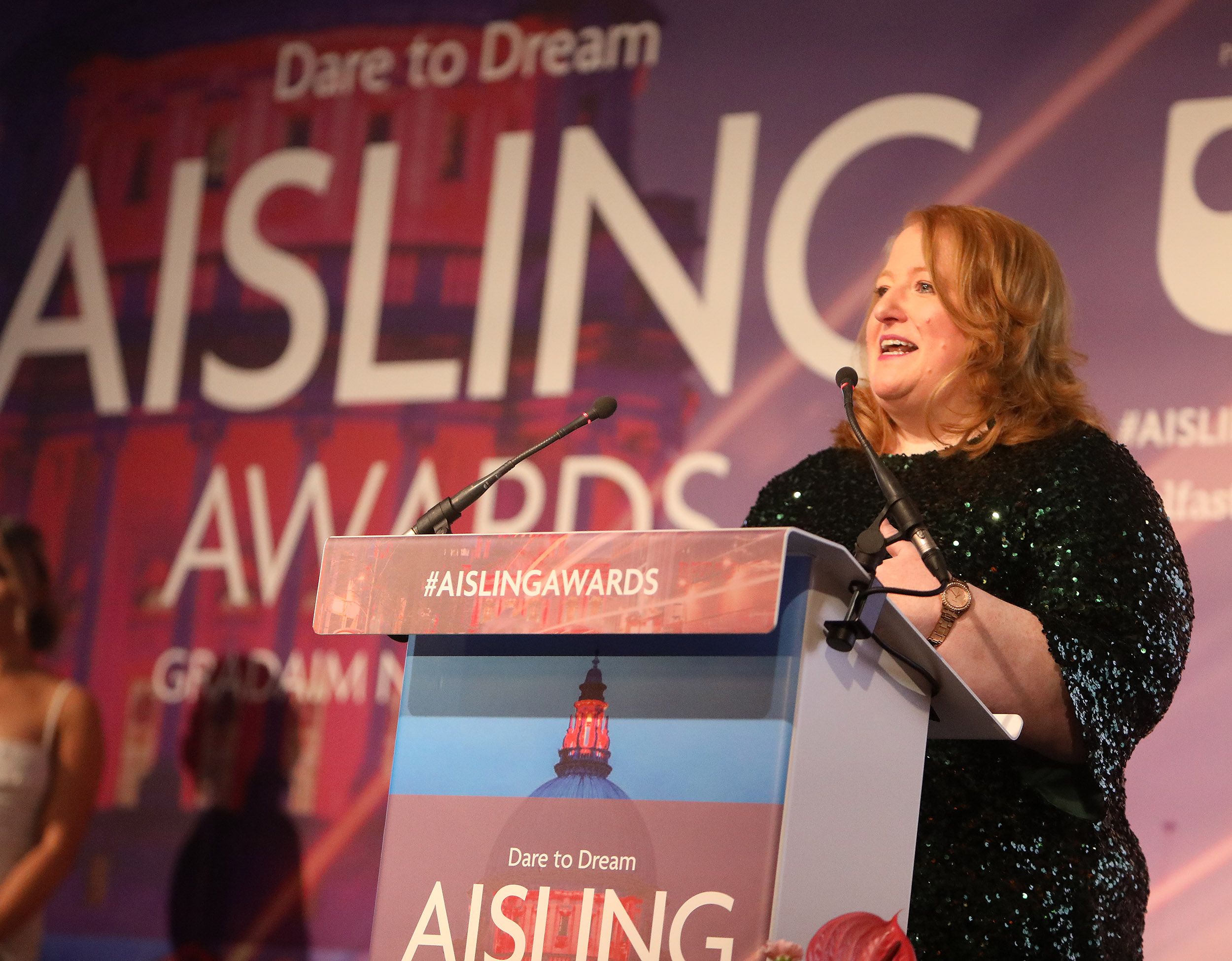 BEST IS YET TO COME: Naomi Long MLA was guest speaker at last night\'s Aisling Awards gala in the Europa Hotel