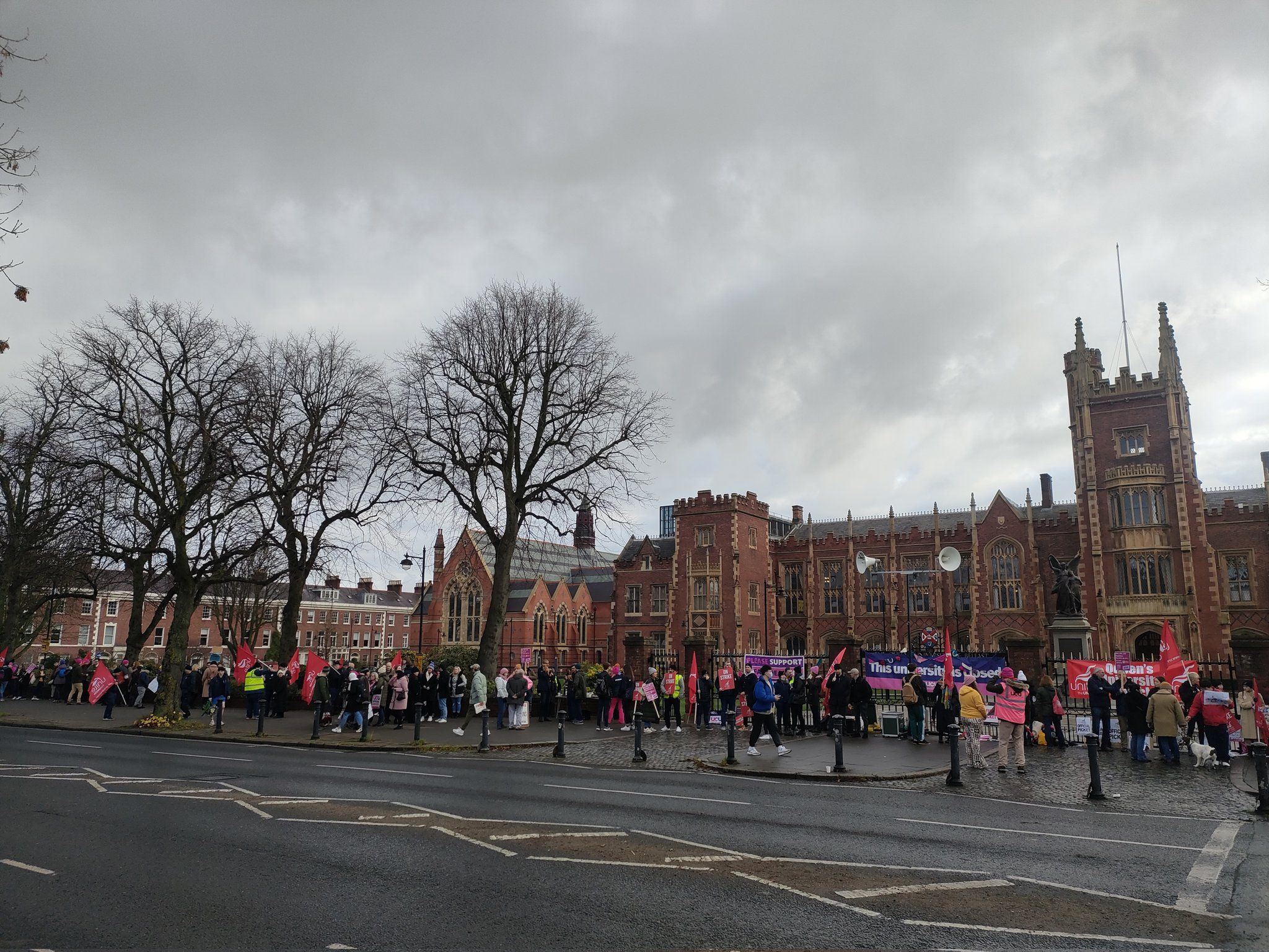 STRIKE: Staff at QUB walked out on November 30 over conditions and pay