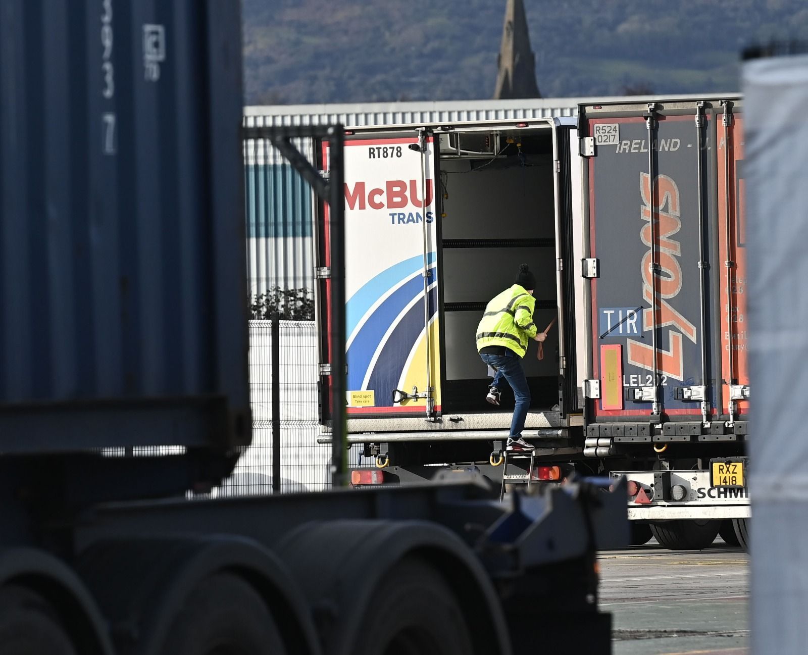 COMING IN: Border checks at Belfast port last year