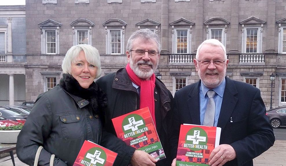 TRIBUTE: Gerry Adams with Marie and Martin Ferris