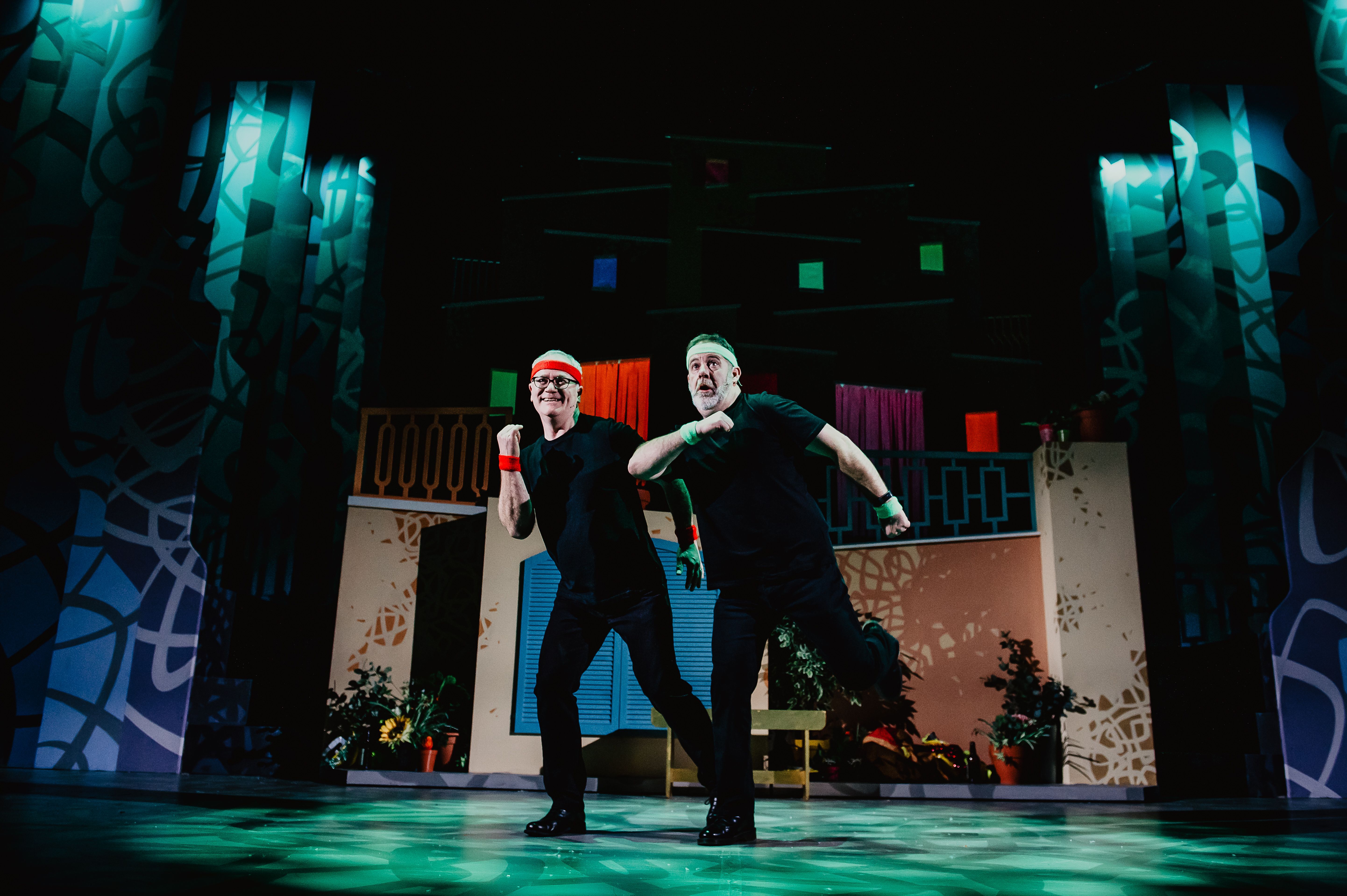 CHRISTMAS FUN: Conor Grimes and Alan McKee were disco dancing before Tiktok came on the scene
