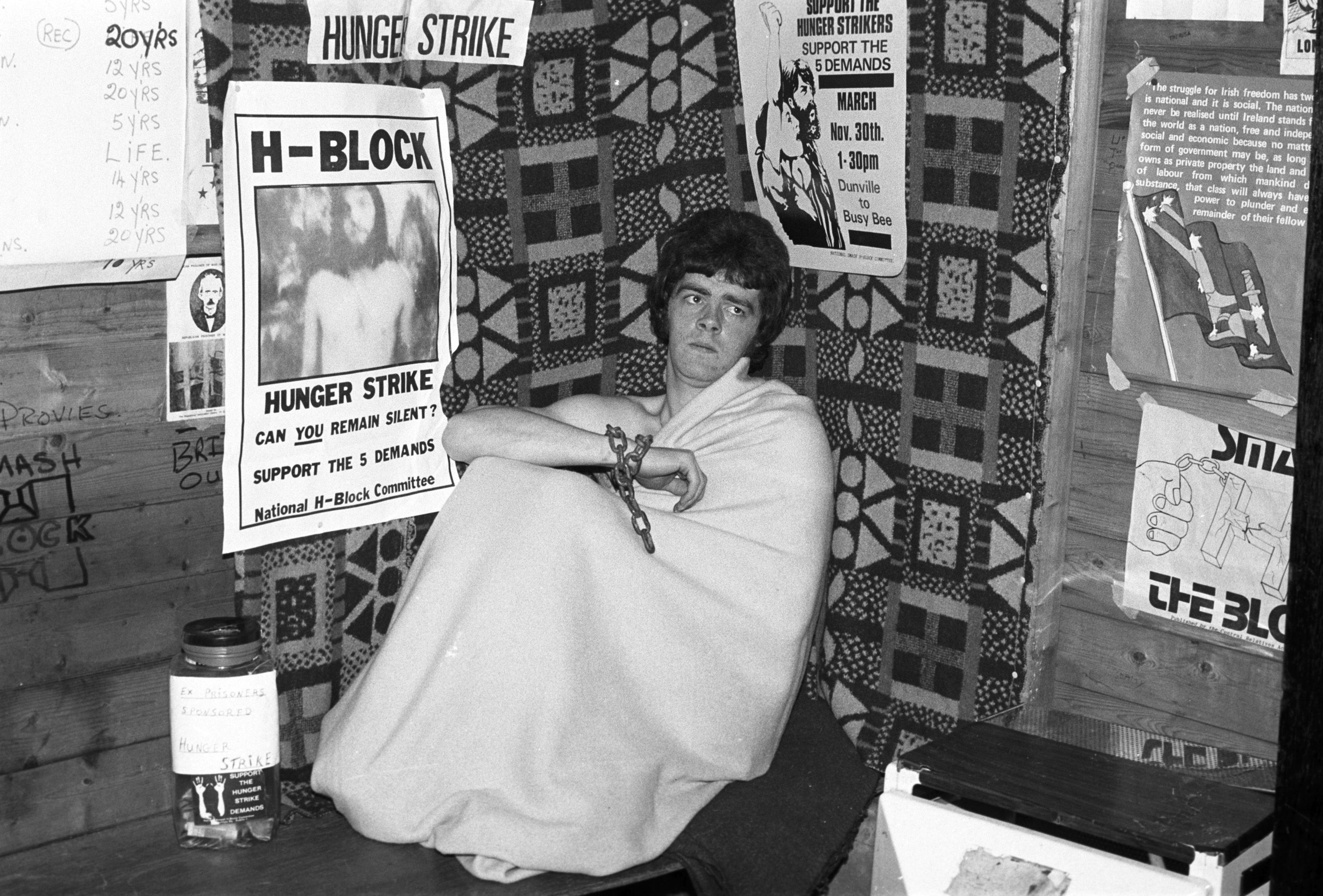 PROTEST: Ex-prisoner Sean Wallace of Turf Lodge took part in a 36-hour hunger-strike on behalf of Turf Lodge Hunger Strike Committee