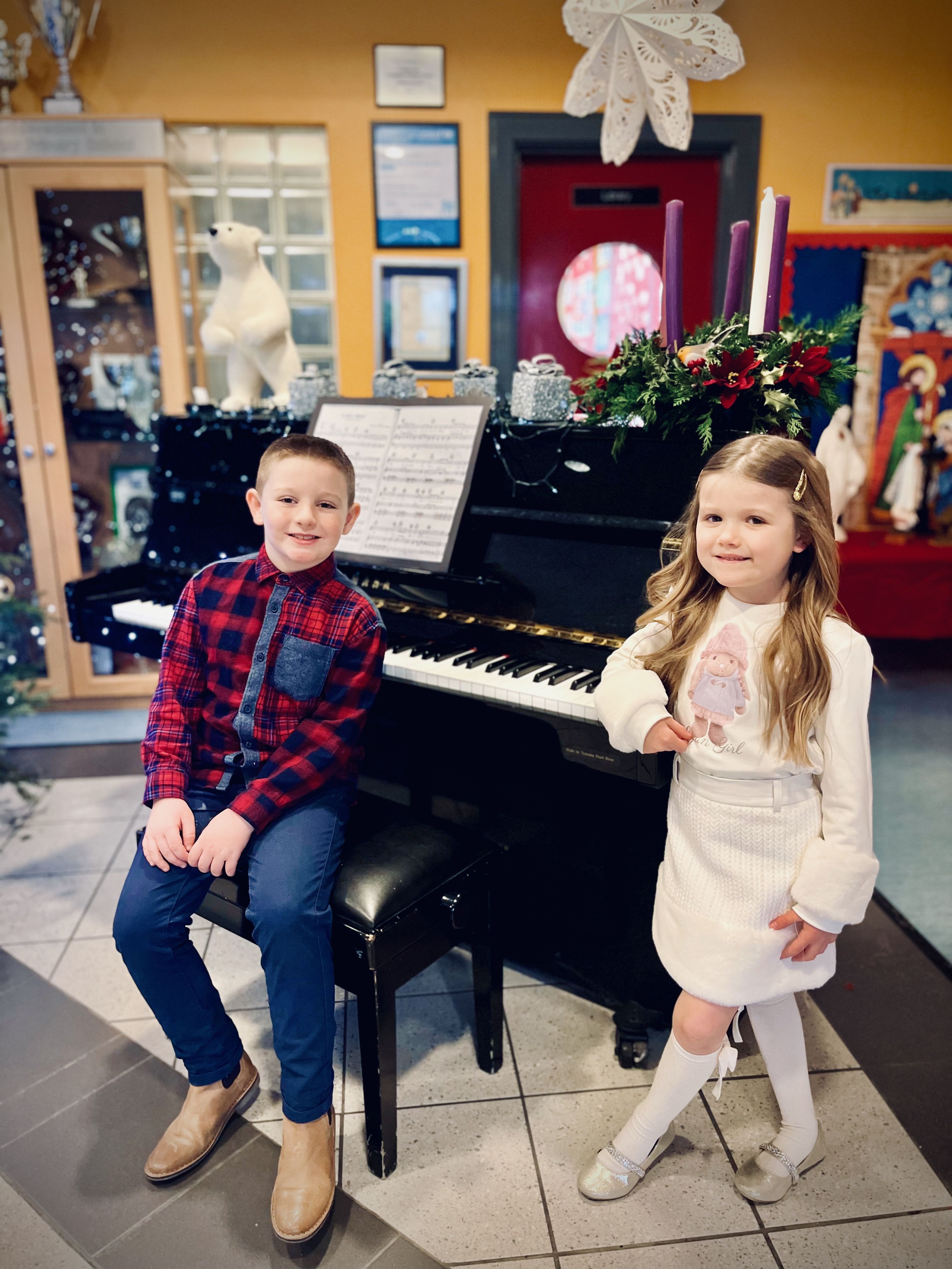 THIS MORNING: Pupils Joel Kennedy and Lucia Linden took on the roles of Philip Schofield and Holly Willoughby in the Christmas production 