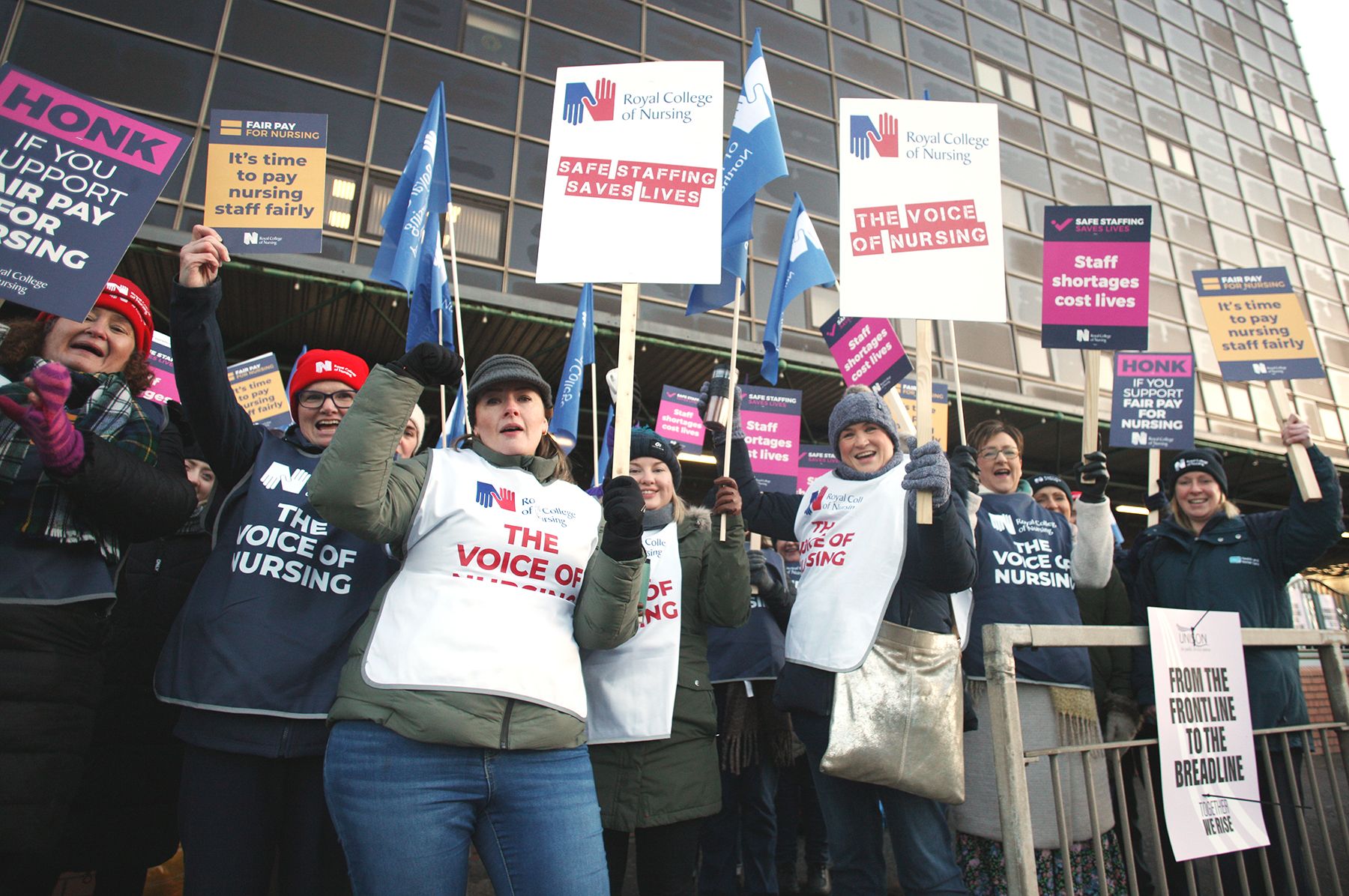 STRIKE ACTION: RCN nurses outside the Mater Hospital on Thursday morning