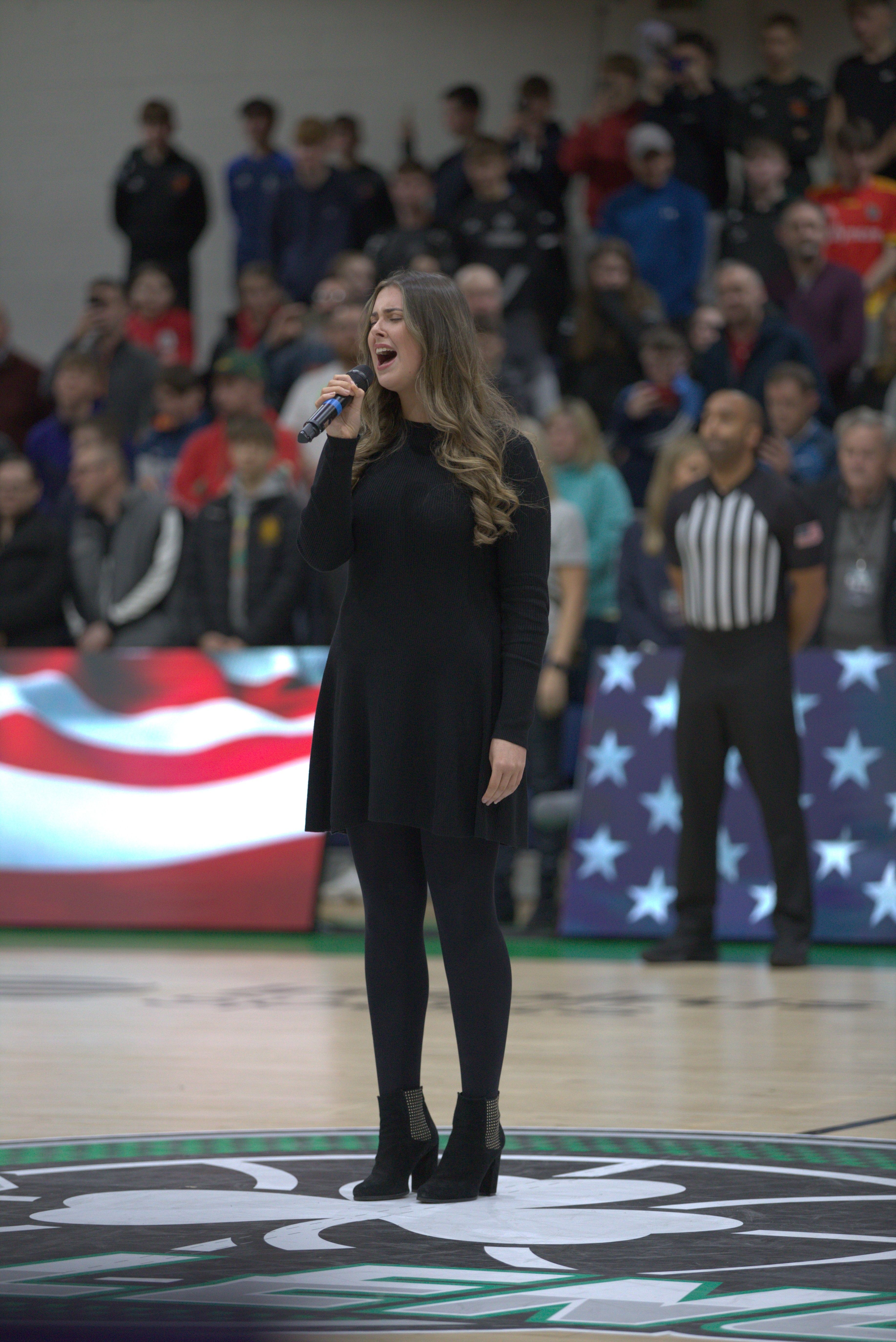 IN GOOD VOICE: Méabh McNeill sang both the US and Irish national anthems in Dublin