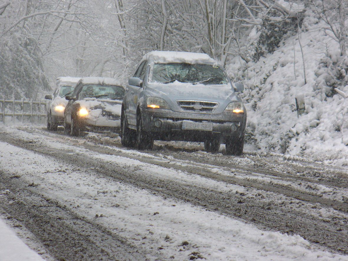 EASY DOES IT: Icy and snowy weather provides a series of difficulties