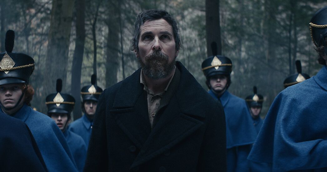 BLEAK: Christian Bale plays a hard-nosed detective called into investigate a brutal murder at a military academy