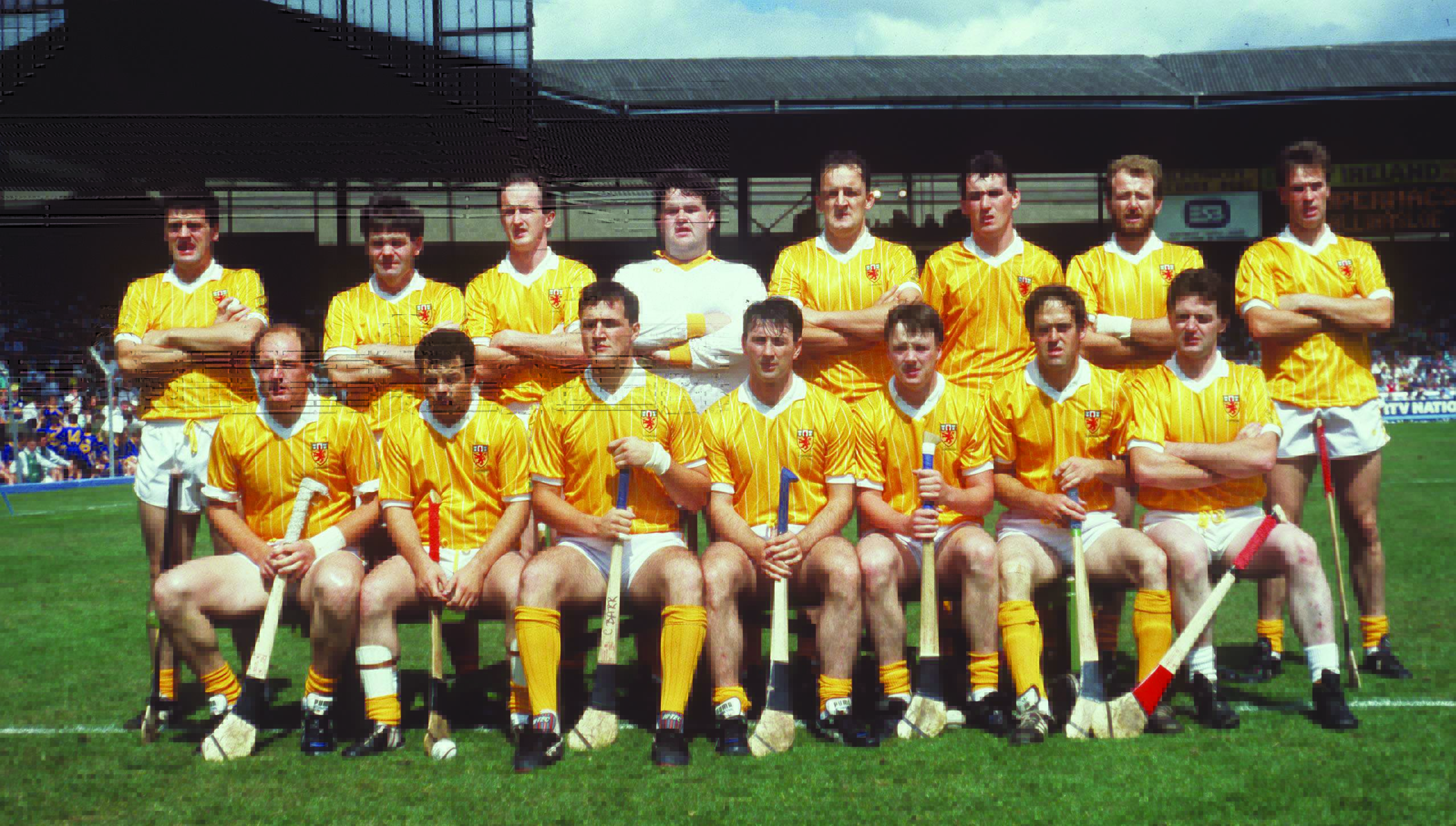 The Antrim time line out before the 1989 All-Ireland semi-final in Croke Park