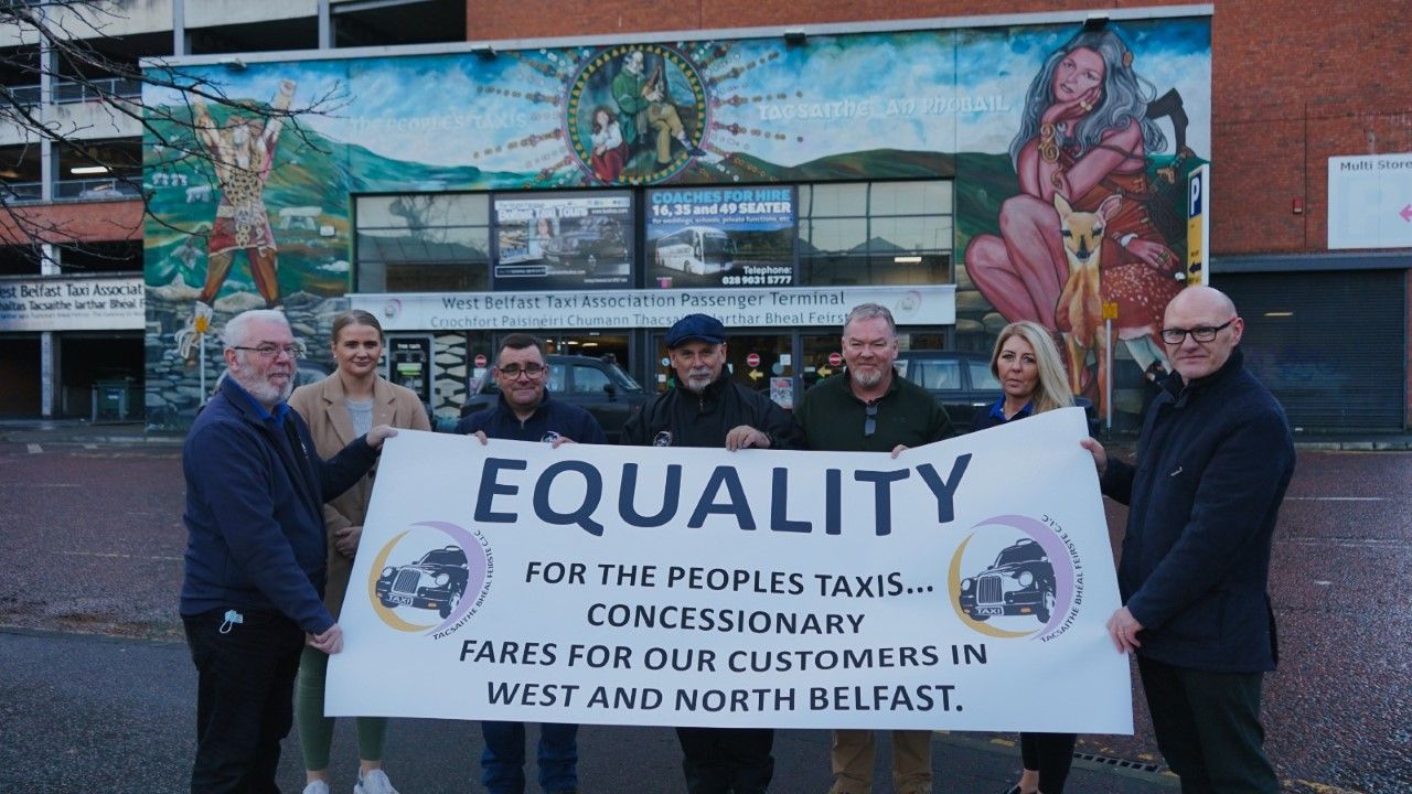 VICTORY: Aisling Reilly MLA and Paul Maskey MP have been assisting the taxi drivers with their campaign