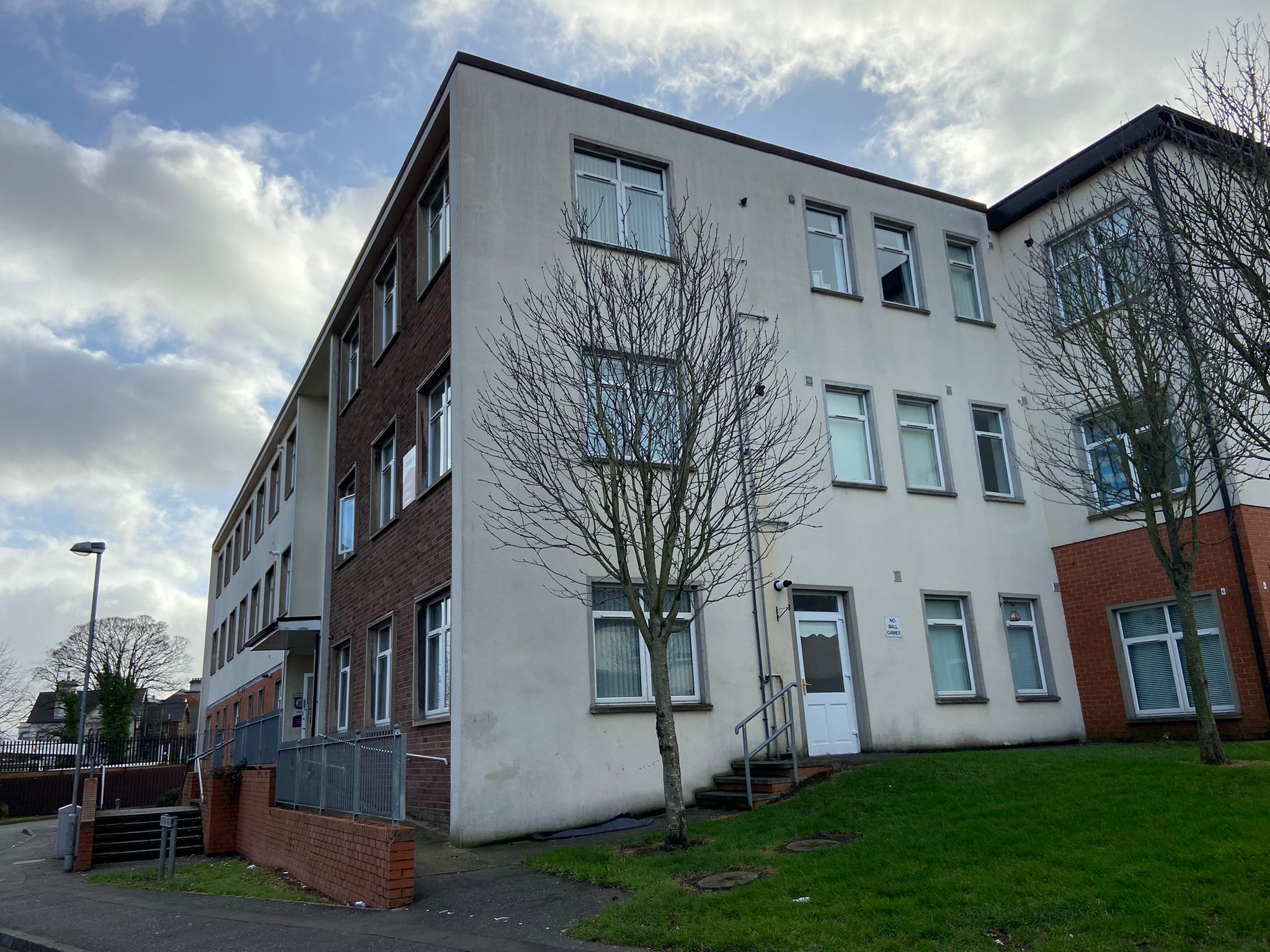 ARSON: The apartment block in Antrim Close in the Fortwilliam area of North Belfast