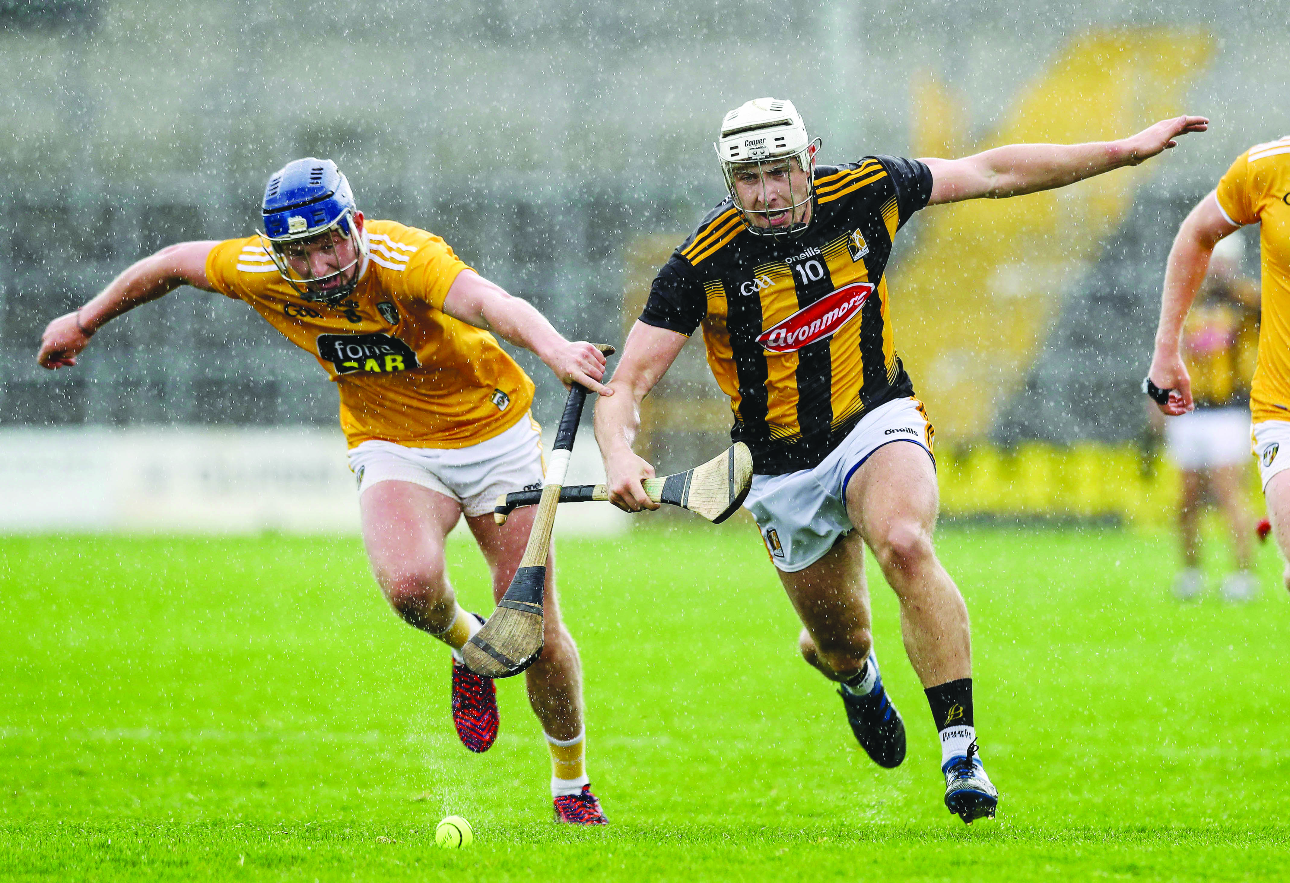 Keelan Molloy challenges Liam Blanchfield during last season’s meeting between the sides at Nowlan Park that saw Kilkenny pull away in the final 10 minutes after Antrim had fought back to level