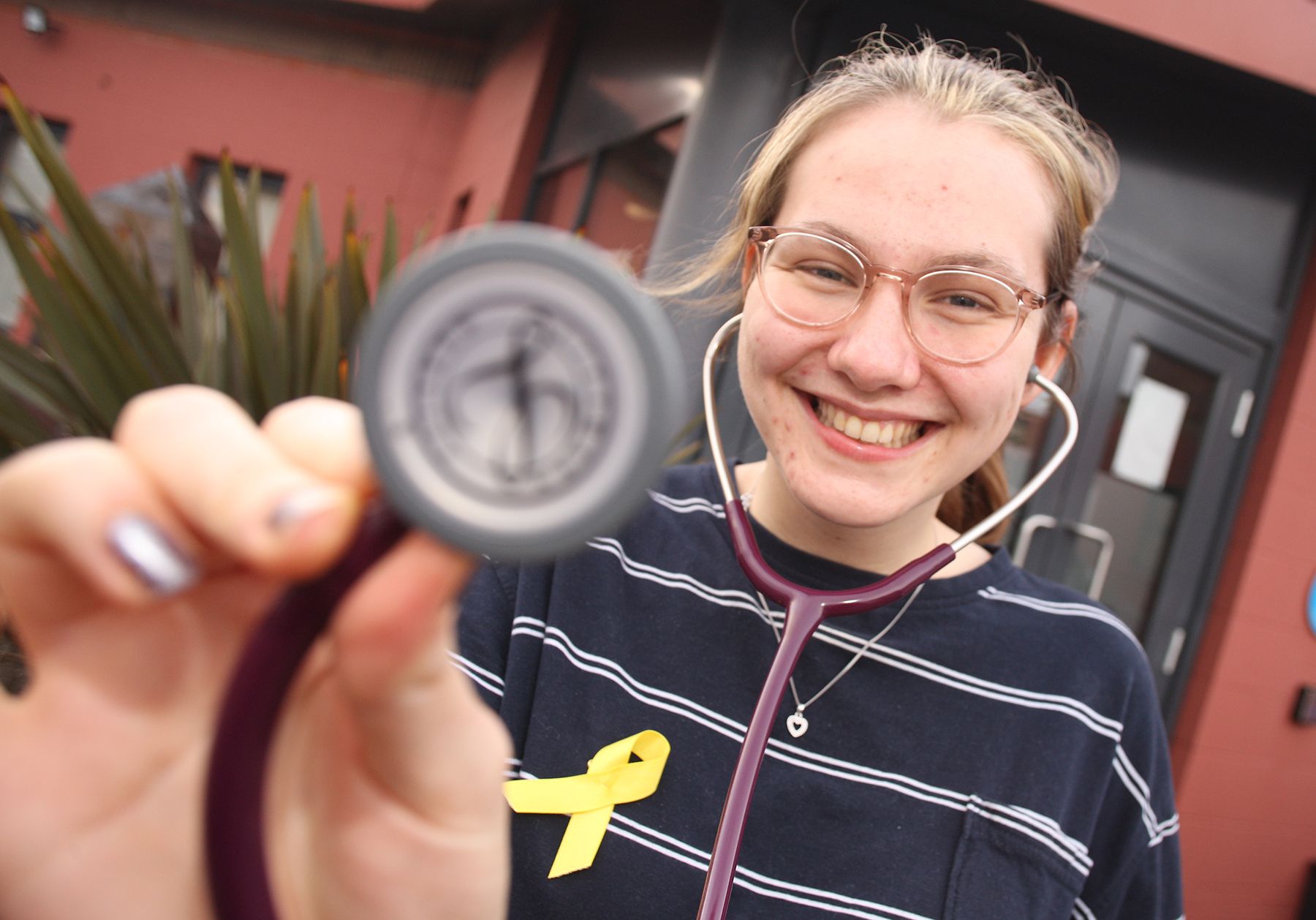 GETTING STUCK IN: Kathryn Allen, a third-year student at Queen\'s studying Medicine, in the Short Strand on Wednesday