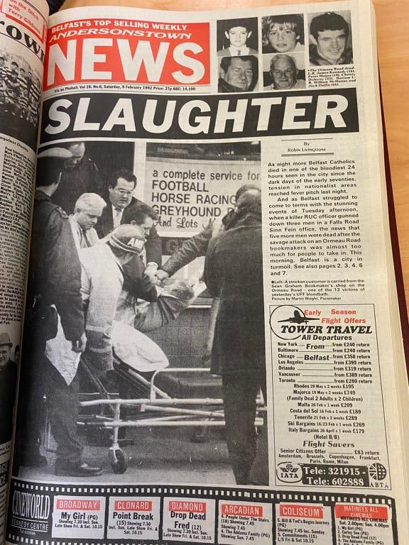 FLASHBACK: The front page of the Andersonstown News after the Sean Graham massacre