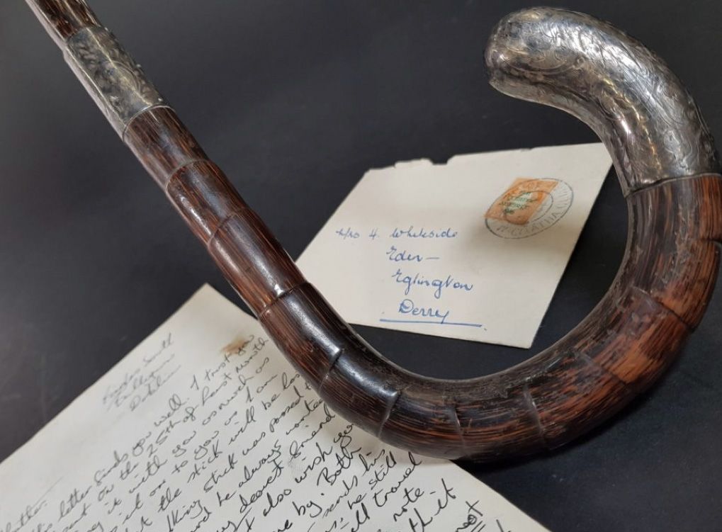 ARTEFACT: Michael Collins’ walking stick fetched £52,000 – in East Belfast  pic by Bloomfield Auctions