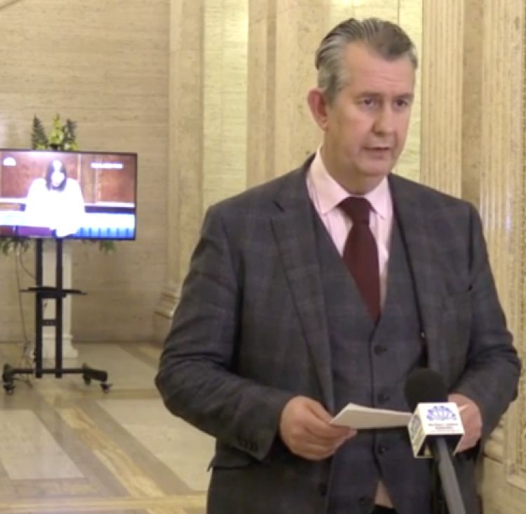 ANOTHER HEAVE: Edwin Poots makes his ill-fated attempt to end customs checks in the Irish Sea