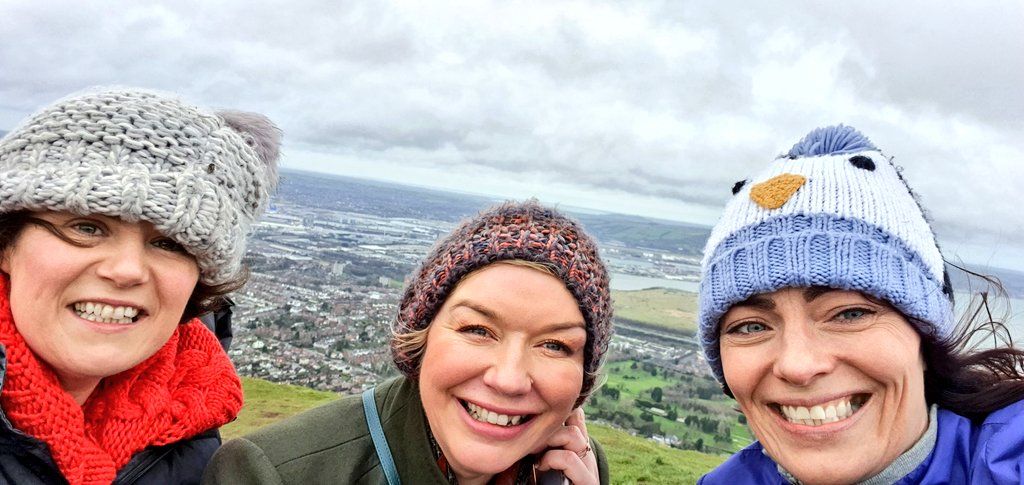 CAVE HILL WALK: SDLP MLA Claire Hanna and SDLP MLA Nichola Mallon with Kelly Andrews from Women\'s Aid at the recent walk in memory of Caoimhe Morgan