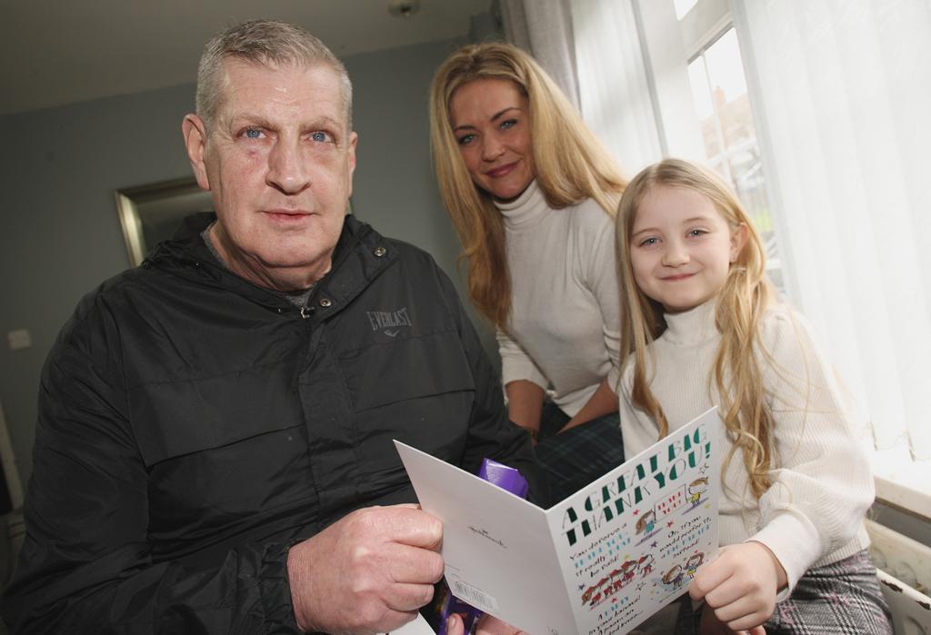 GRATEFUL: Sonya Delaney and daughter Sophia with John Lynch