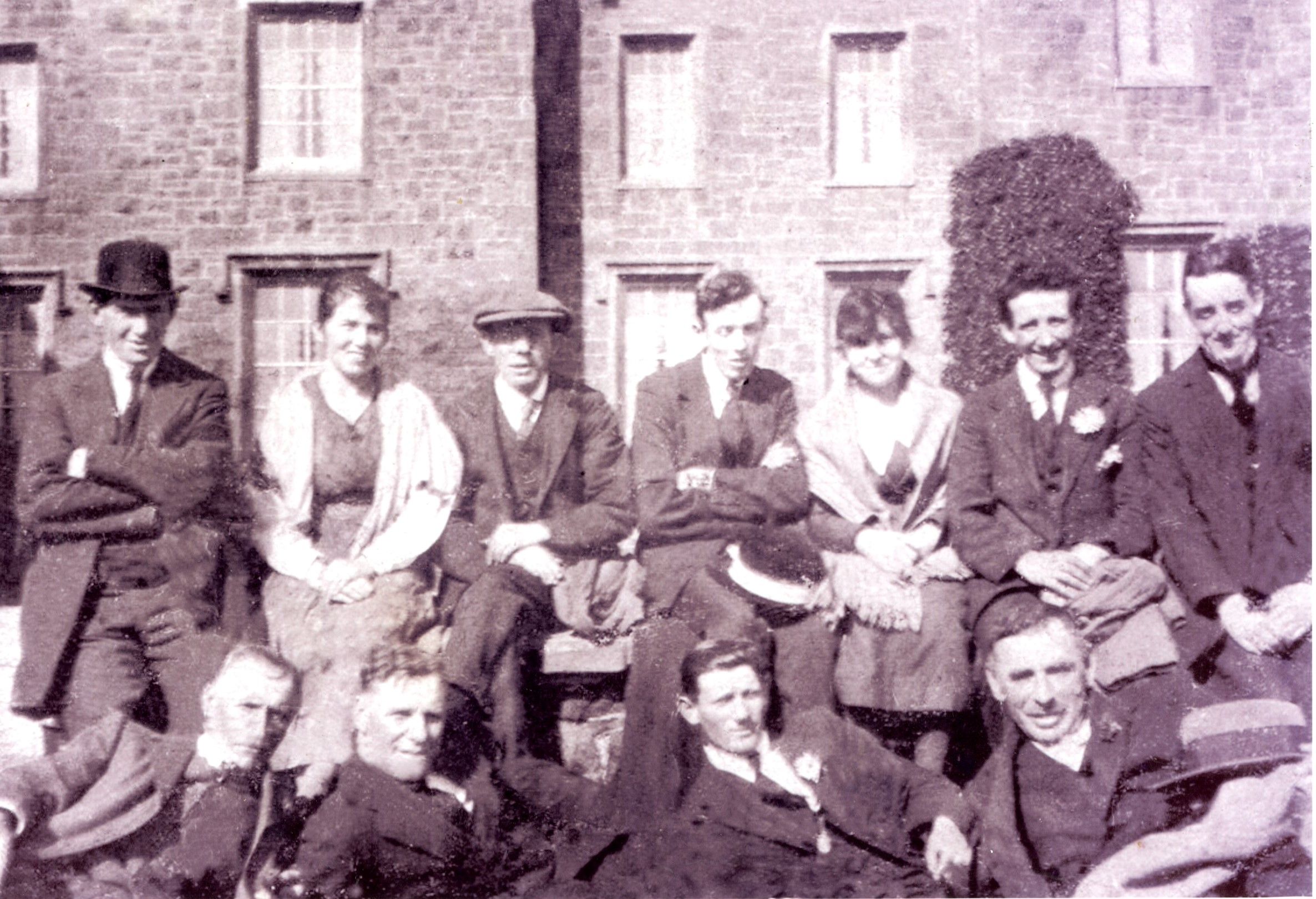 HAPPY TIMES: Jack Duffin in the front row with flower on lapel with the Holy Rosary Dramatic Society