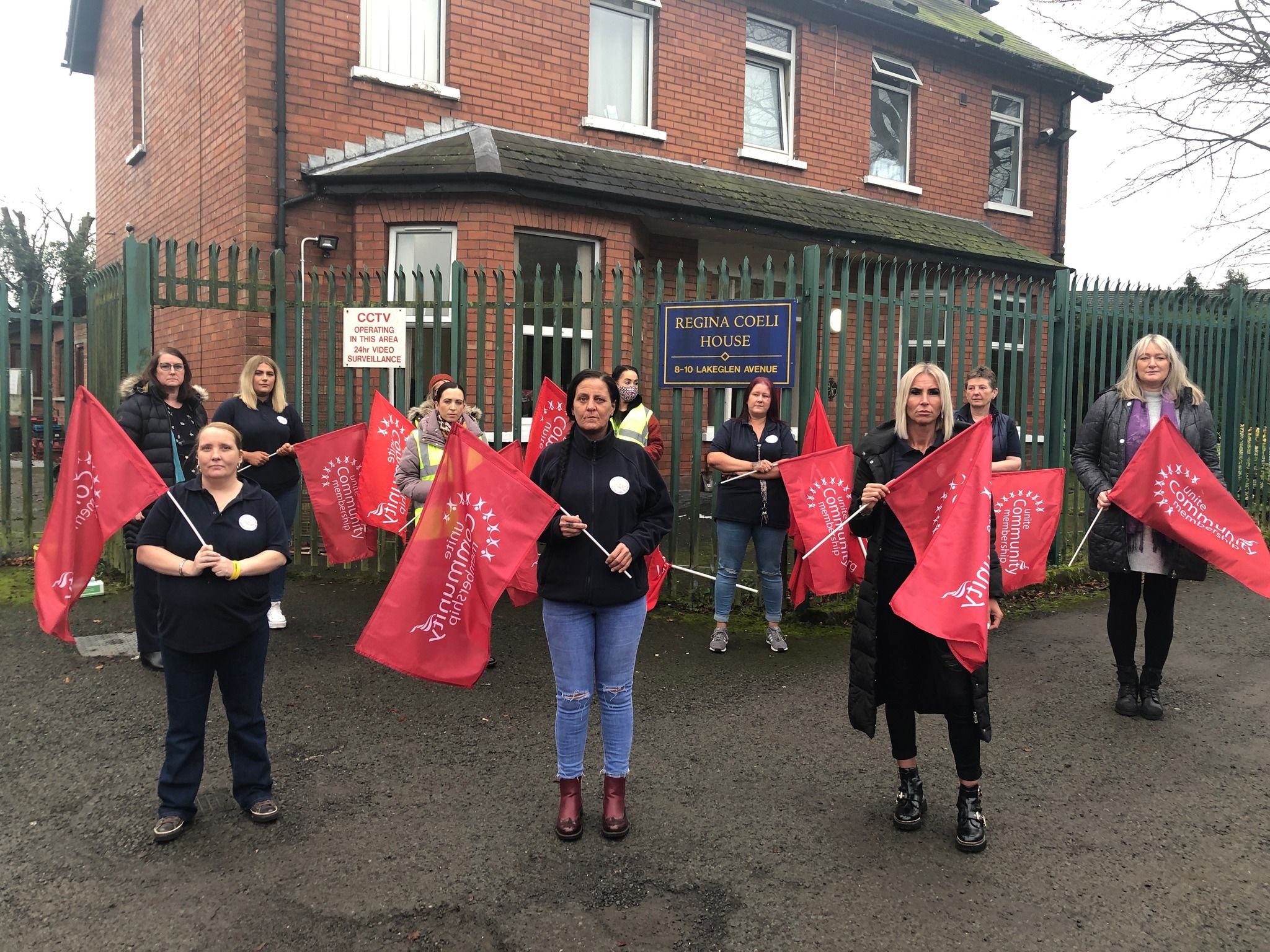 Emma McCann (front right) is amongst a group of workers who have been sacked