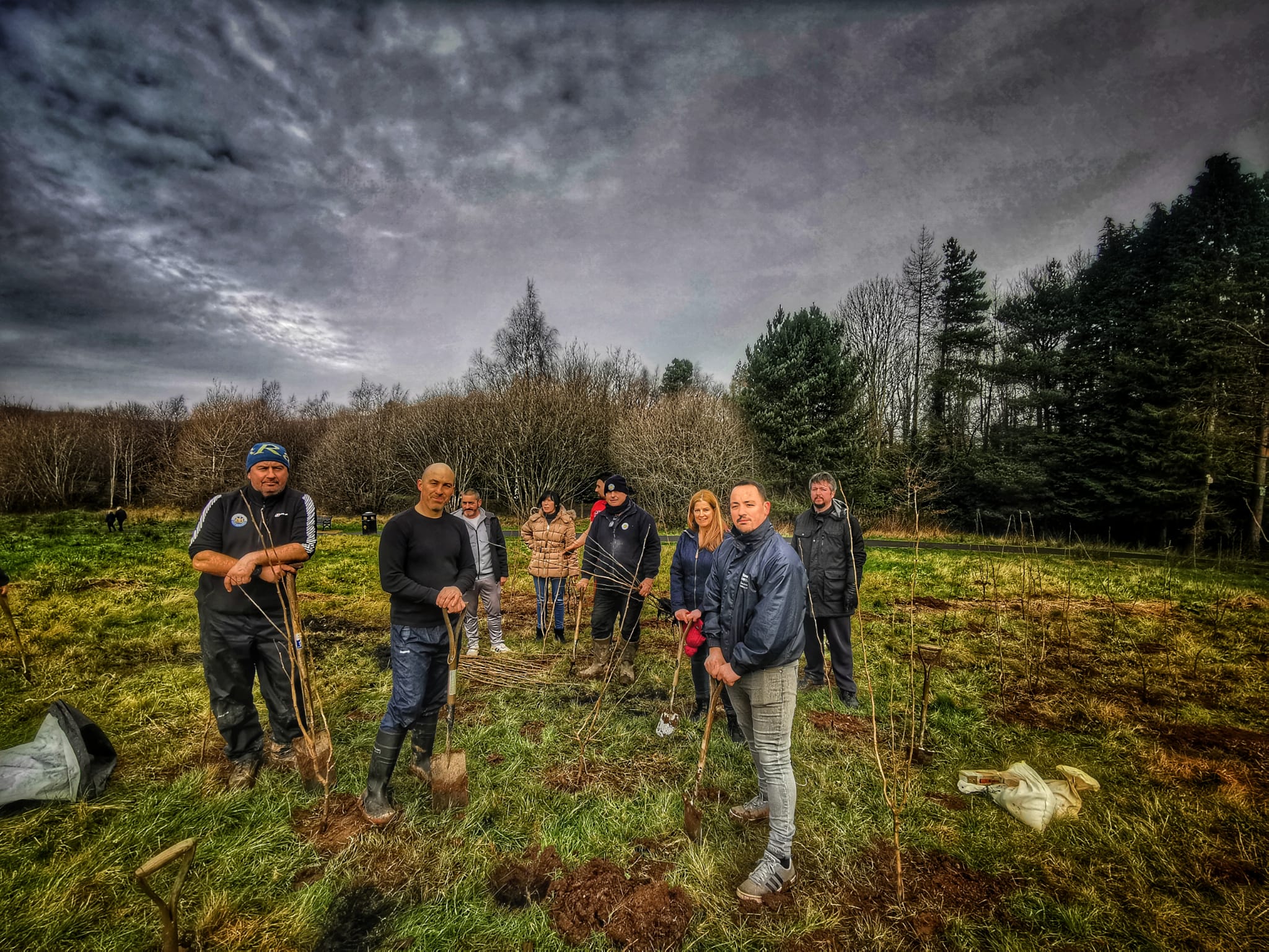 ENVIRONMENT: Colin SureStart service users were joined by residents of Blacks Road to plant tress in the Old Golf Course Road Playpark