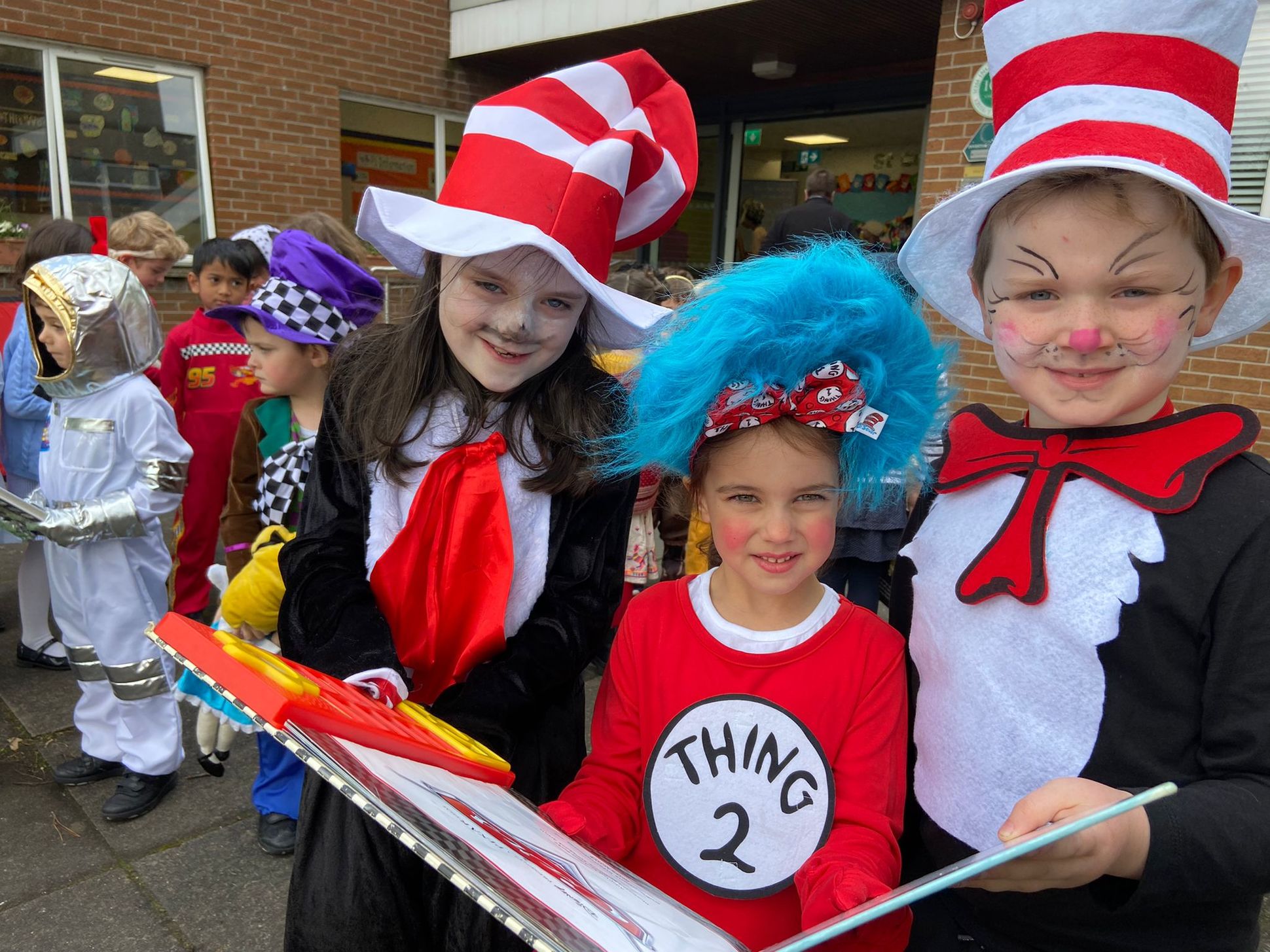 CAT IN THE HAT: James, Vanna and Aimee took inspiration from the Dr Seuss classic