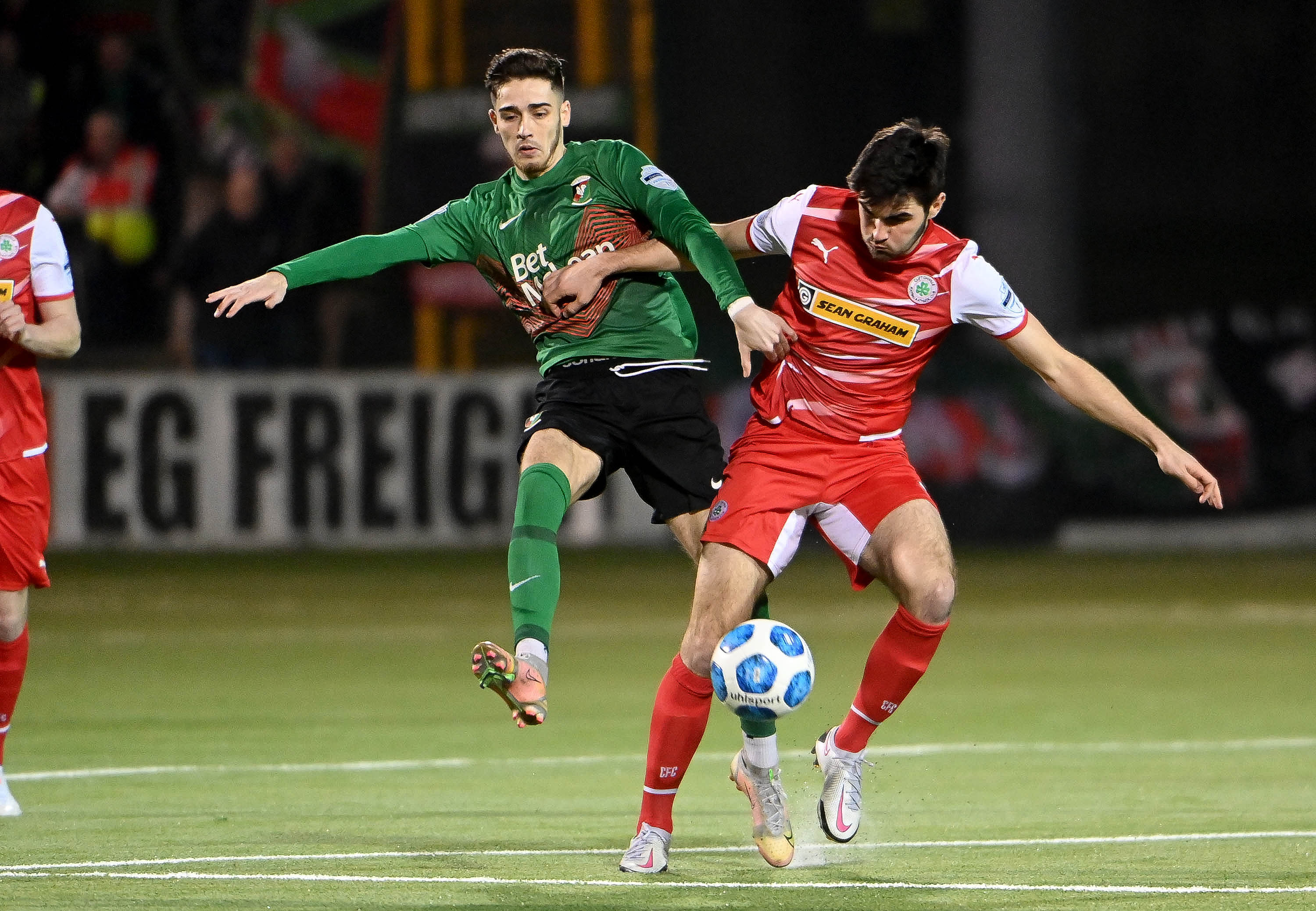 Jay Donelly and Luke Turner tangle when the sides last met in January