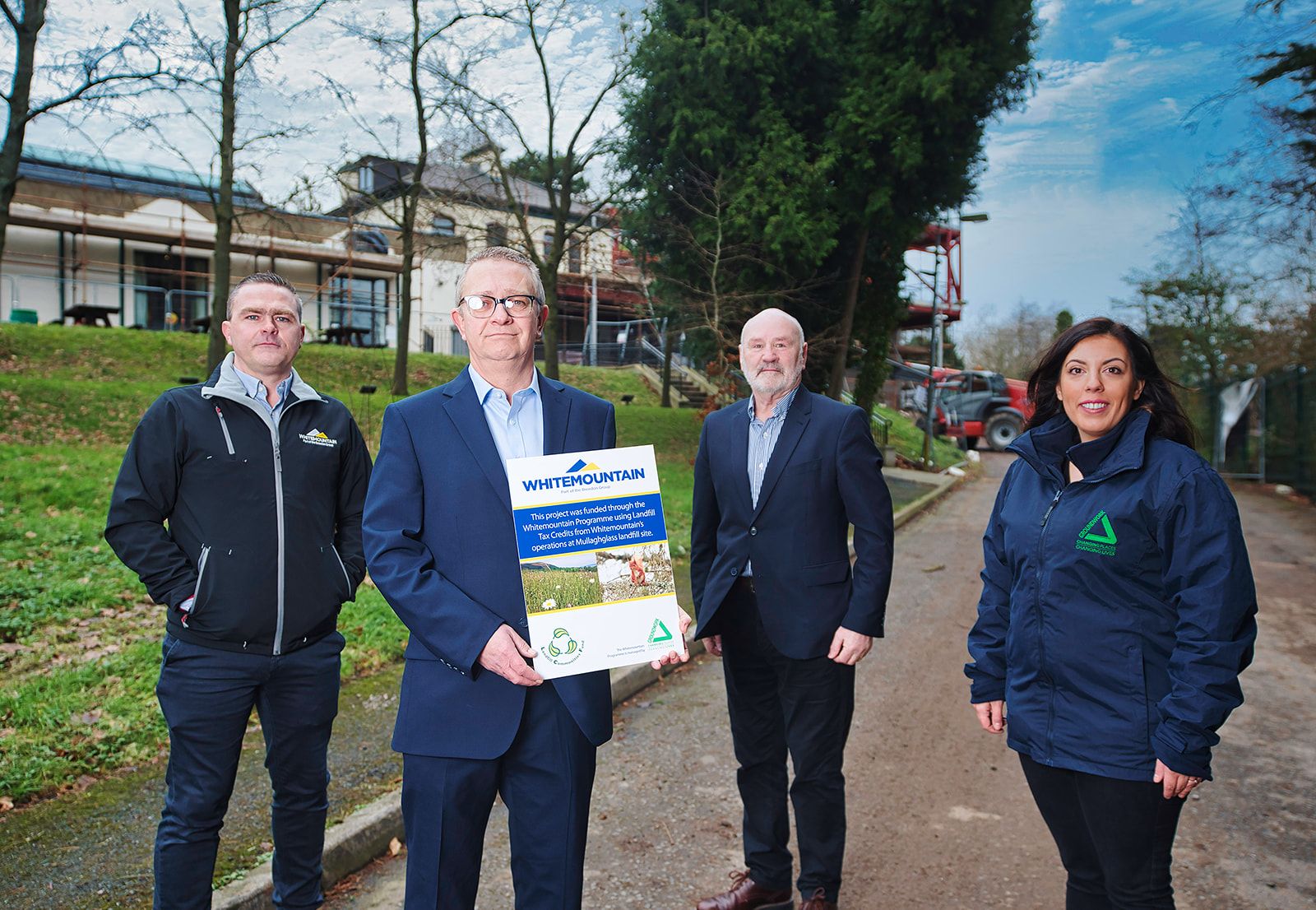 STATE-OF-THE-ART: David McGivern from the Roddy McCorley Heritage Centre, with Alex Maskey MLA, Ani Kanakaki, Groundwork NI and Edward Kearney, Whitemountain
