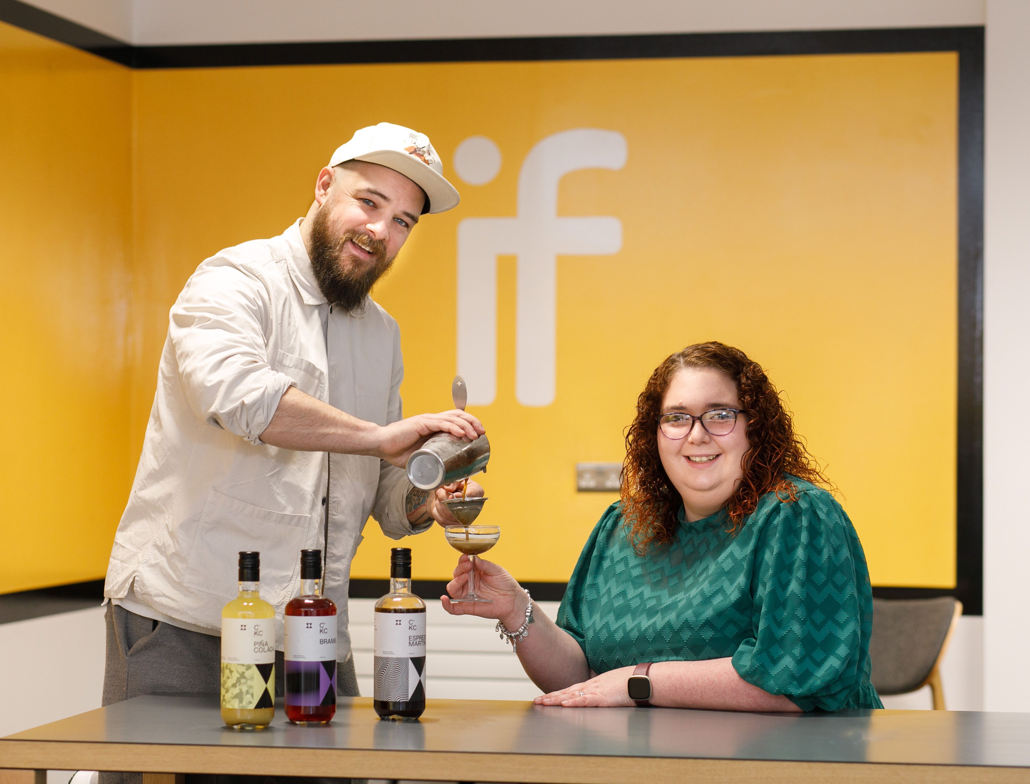SLÁINTE: Innovataion Factory Assistant Centre Manager Shauna Topping toasts the arrival of the business with Cocktail Keg Director Anthony Farrell