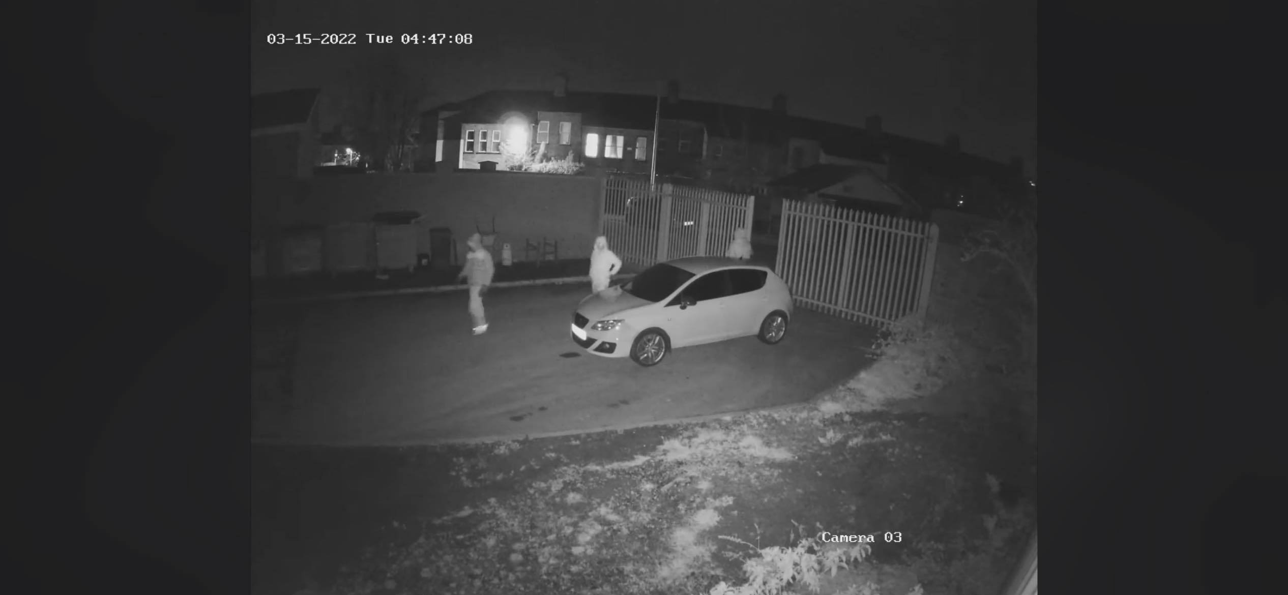 SUSPECTS: CCTV footage captured three men breaking into K.A.R. Auto Repairs in Salisbury Avenue in the early hours of Tuesday morning