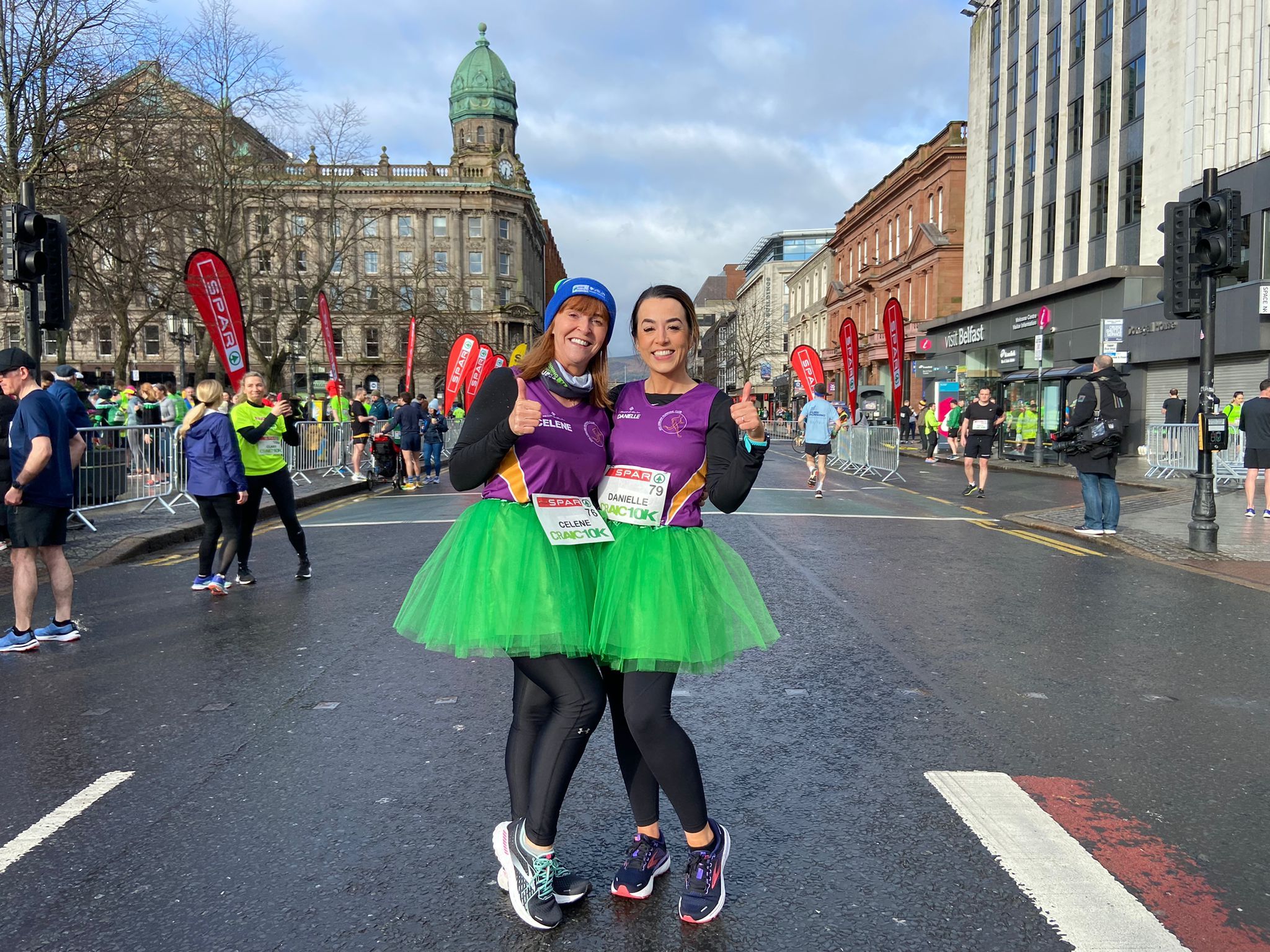 RIGHT FOOT FORWARD FOR GLORIOUS ST PATRICK: Runners decked out in green at the SPAR Craic 10K