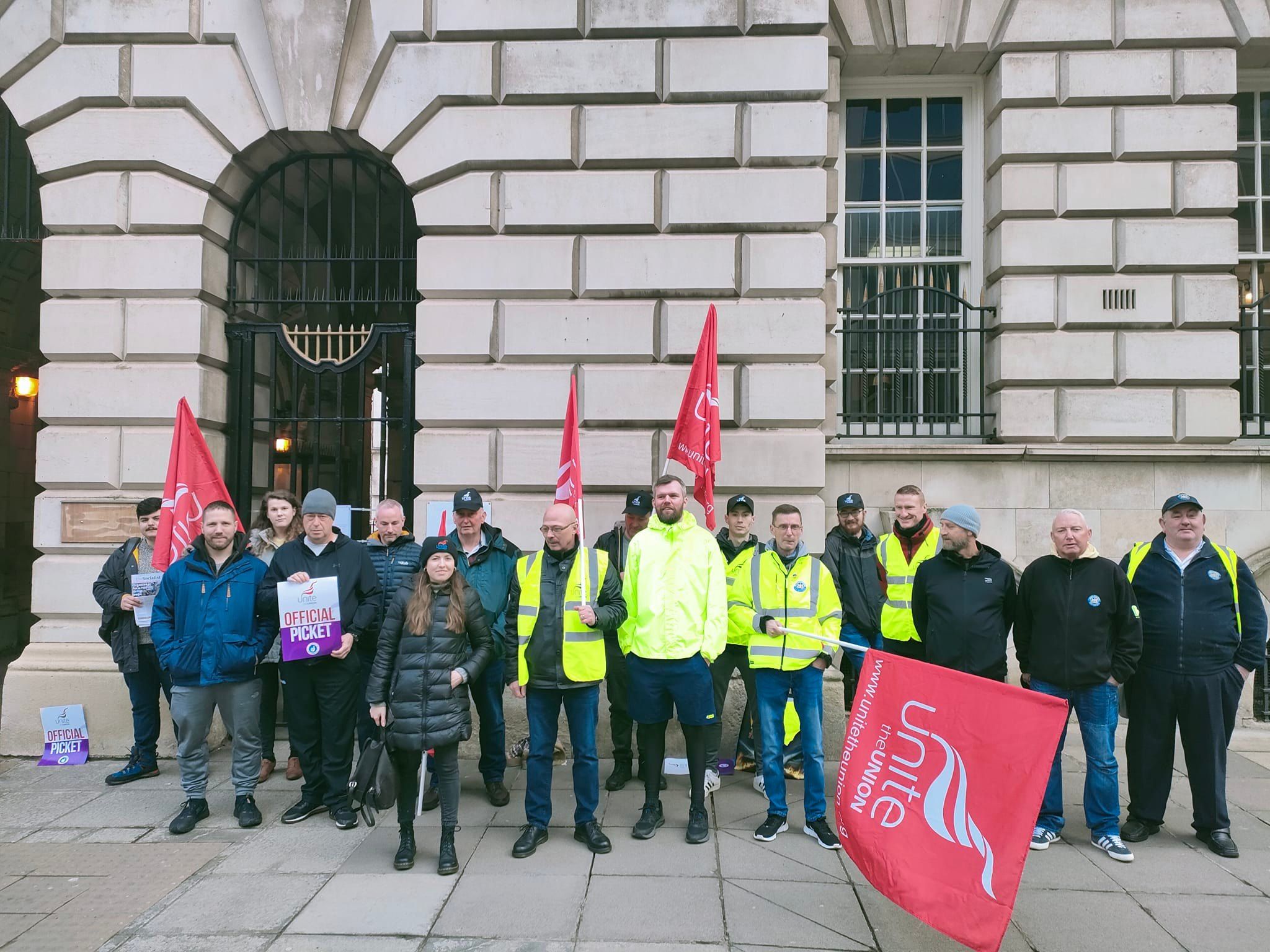 PICKET LINE: Workers take strike action at City Hall today