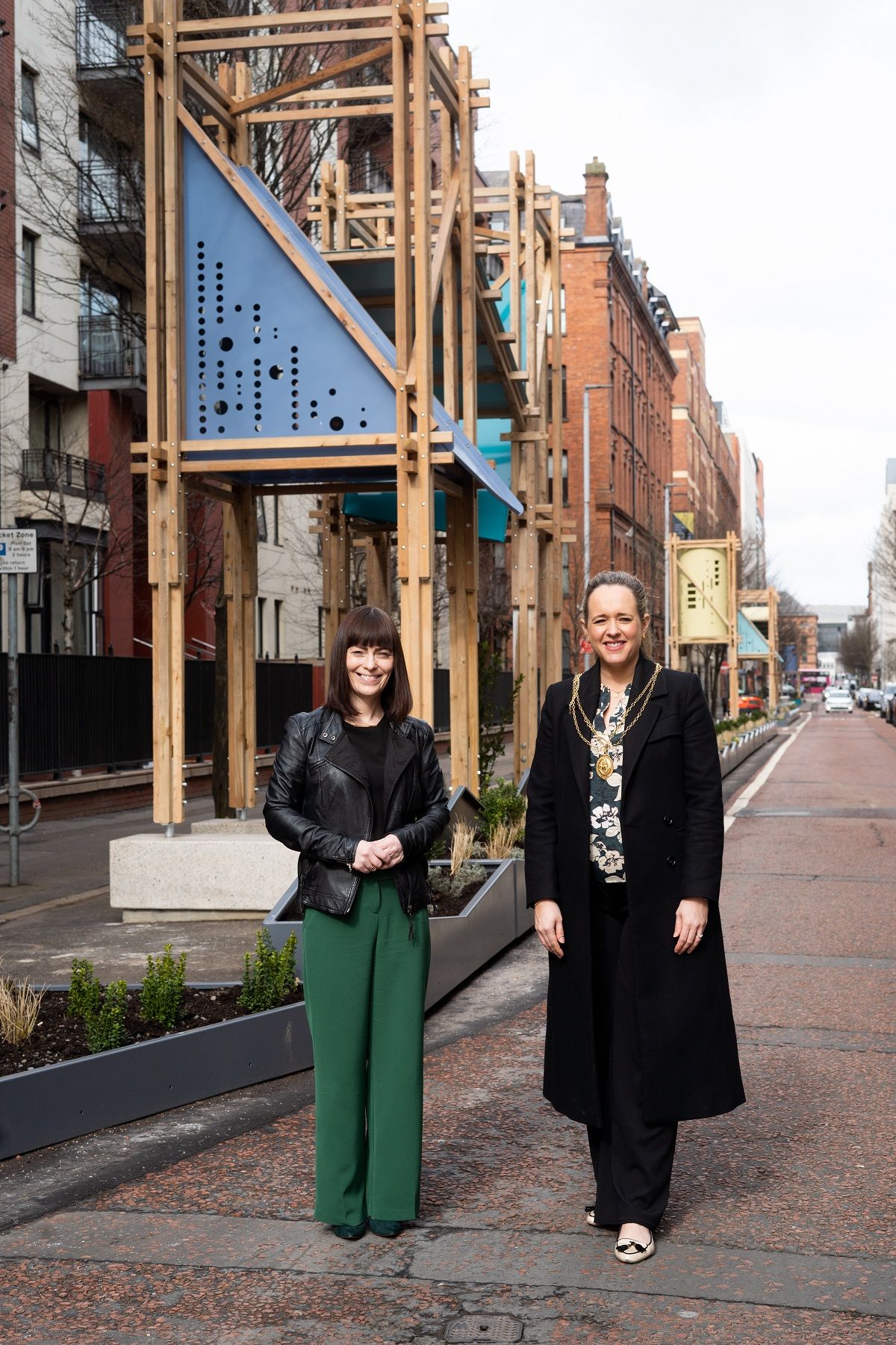 REVITALISATION: Infrastructure Minister Nichola Mallon and Lord Mayor Kate Nicholl in Adelaide Street