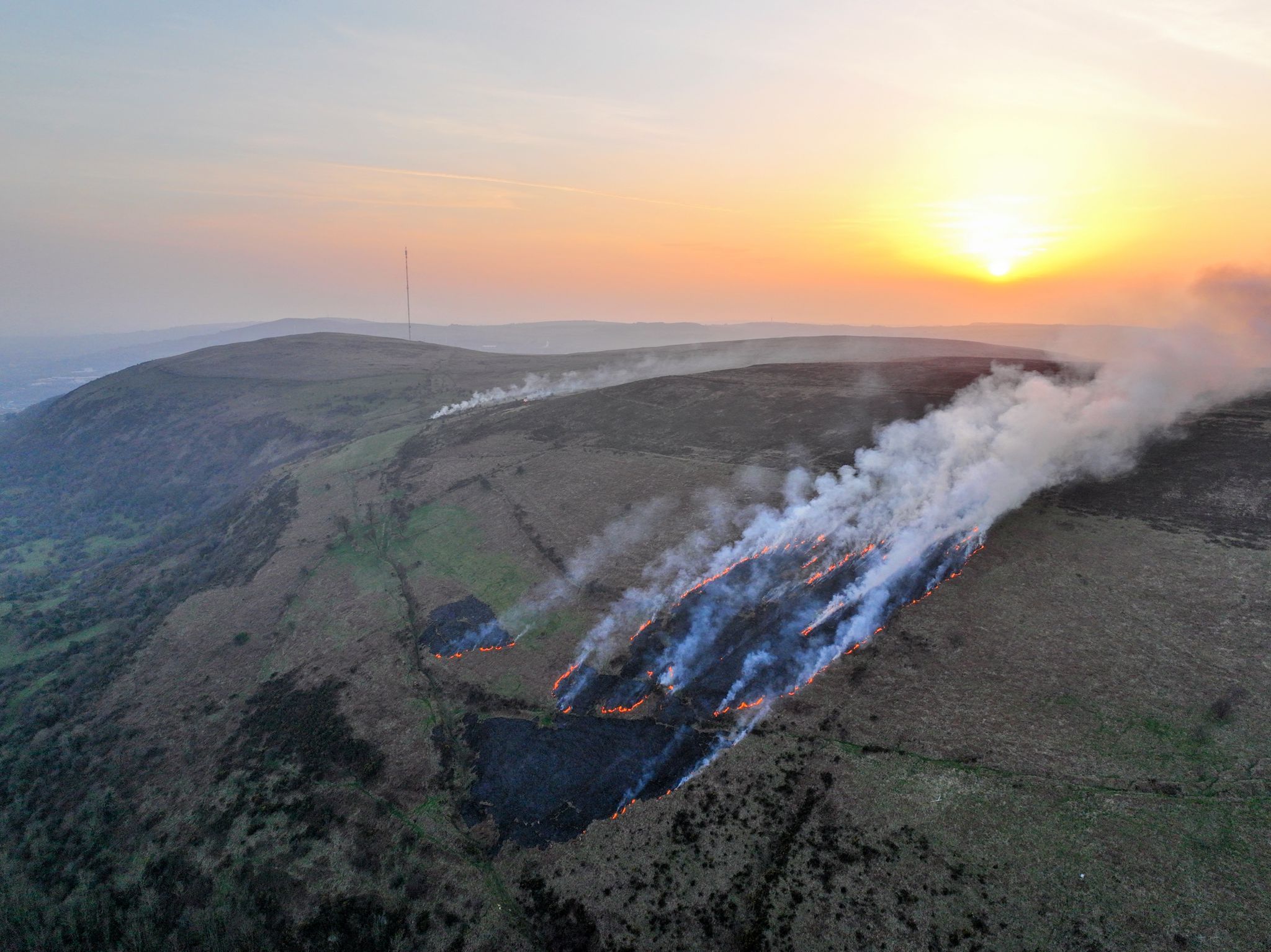 DAMAGE: A fire sweeps the Black Mountain on Monday Night