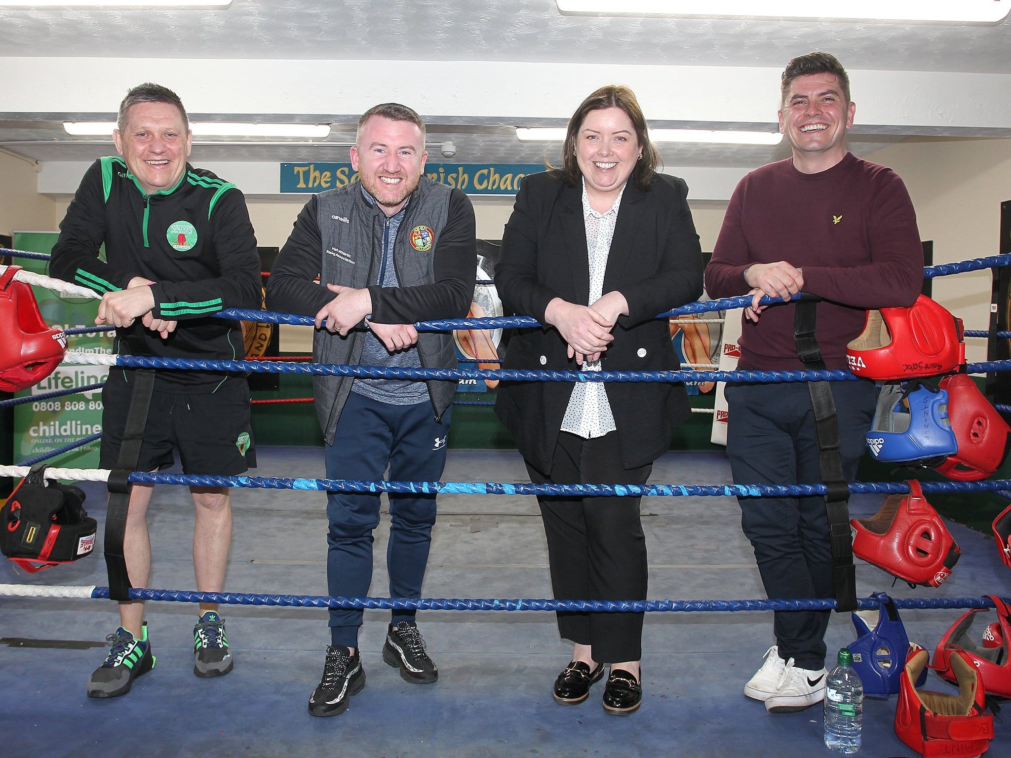 KNOCKOUT: Minister Hargey visited the Saints Boxing Club and Lagmore Youth Project