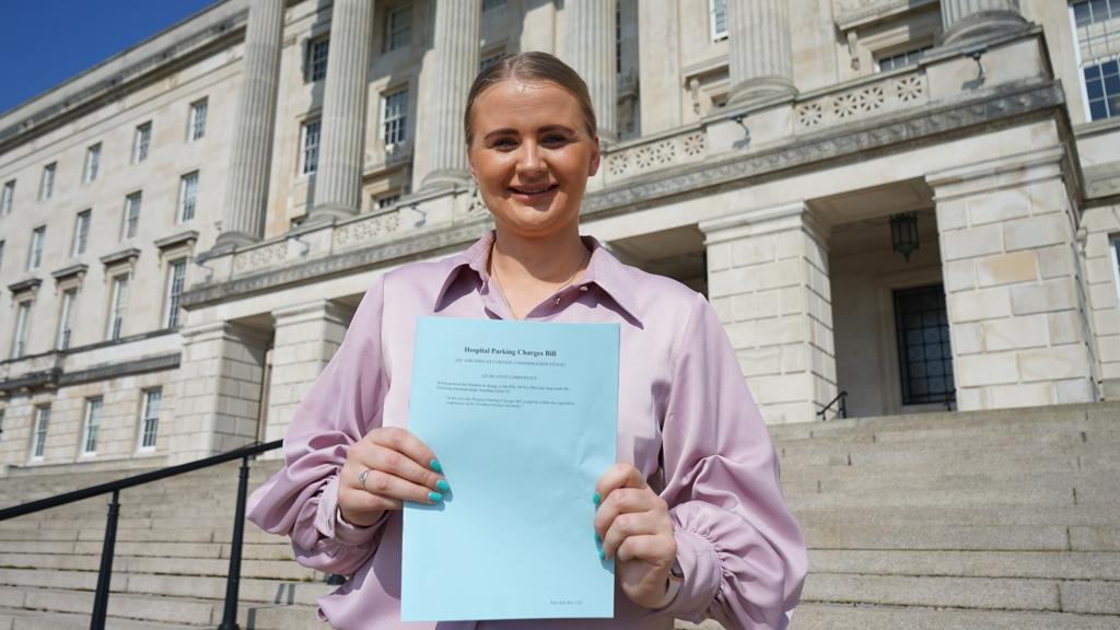 DELIGHTED: Aisling Reilly MLA after her bill passed at Stormont this afternoon