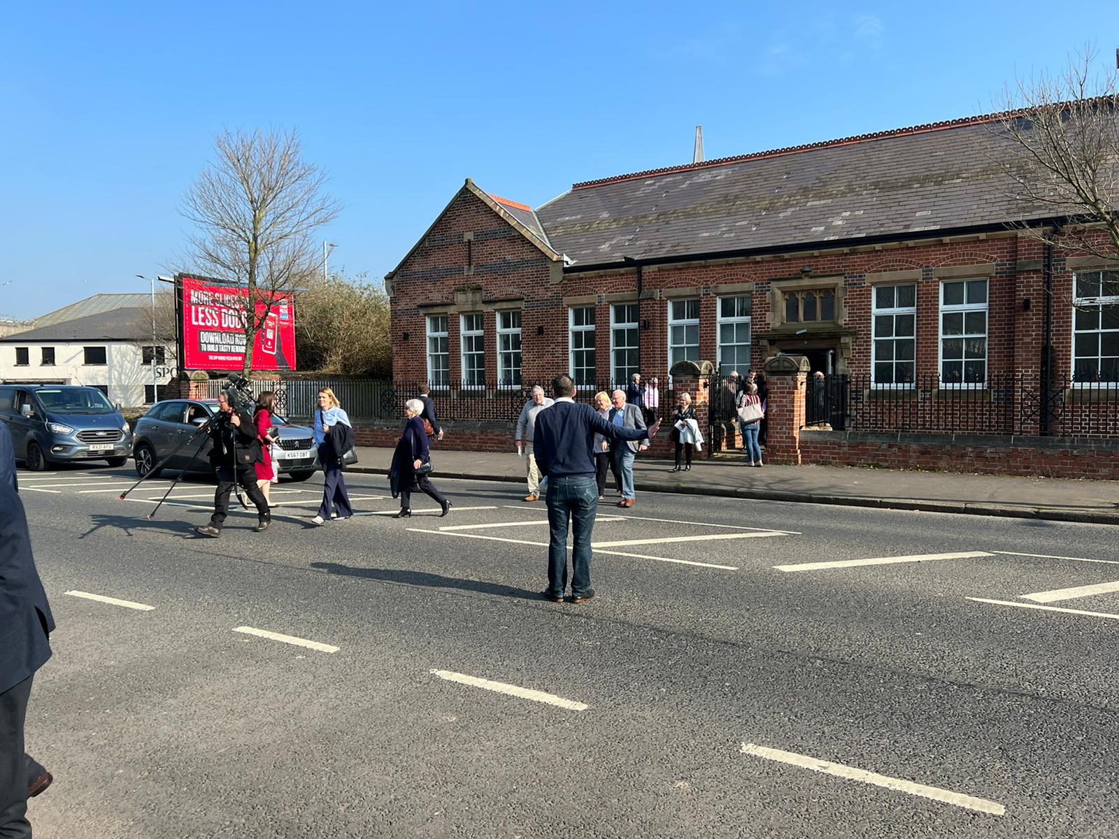 The Houben Centre being evacuated