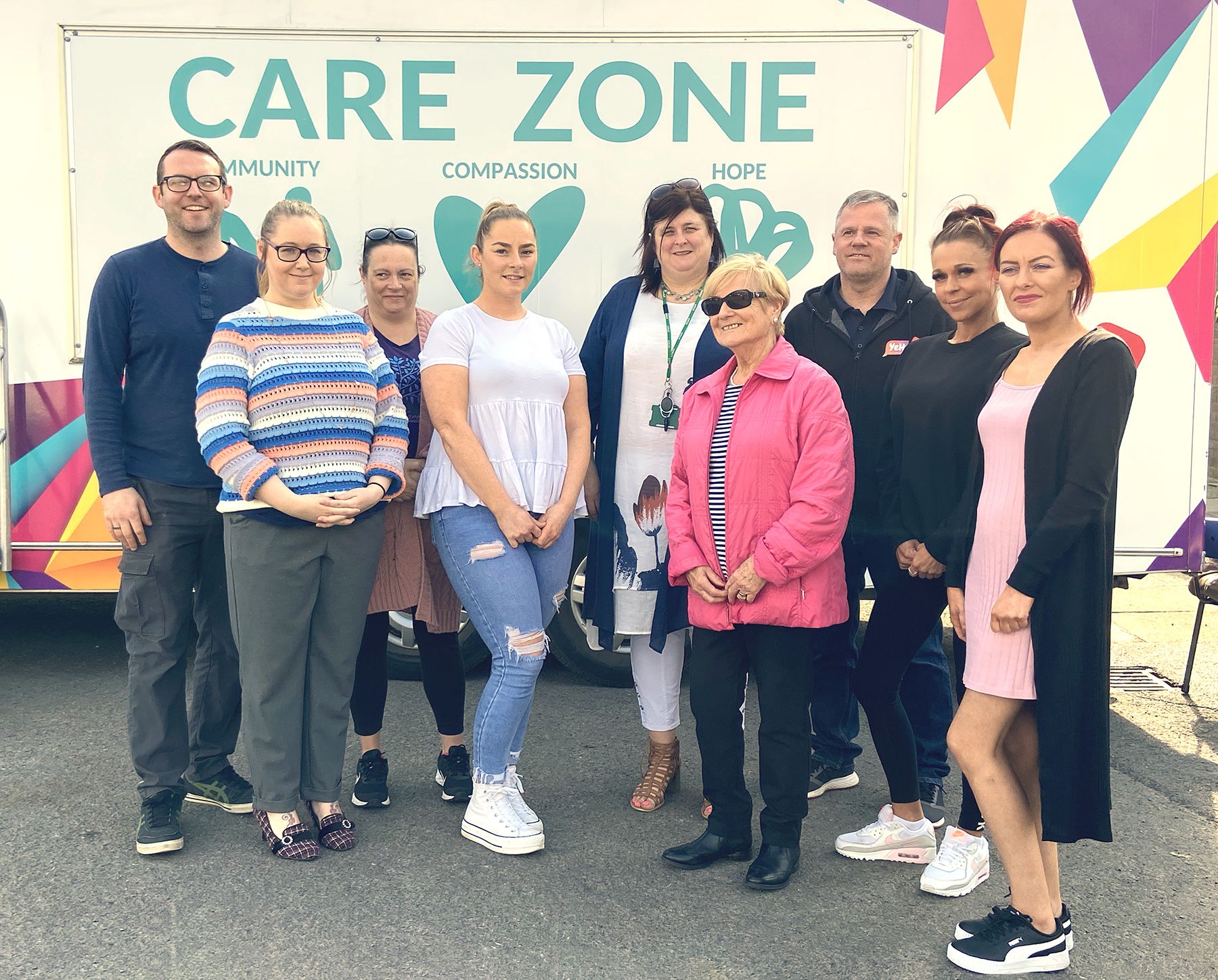 CAREZONE: The team brought the mobile care unit to the grounds of Sacred Heart Boys\' PS in the Oldpark